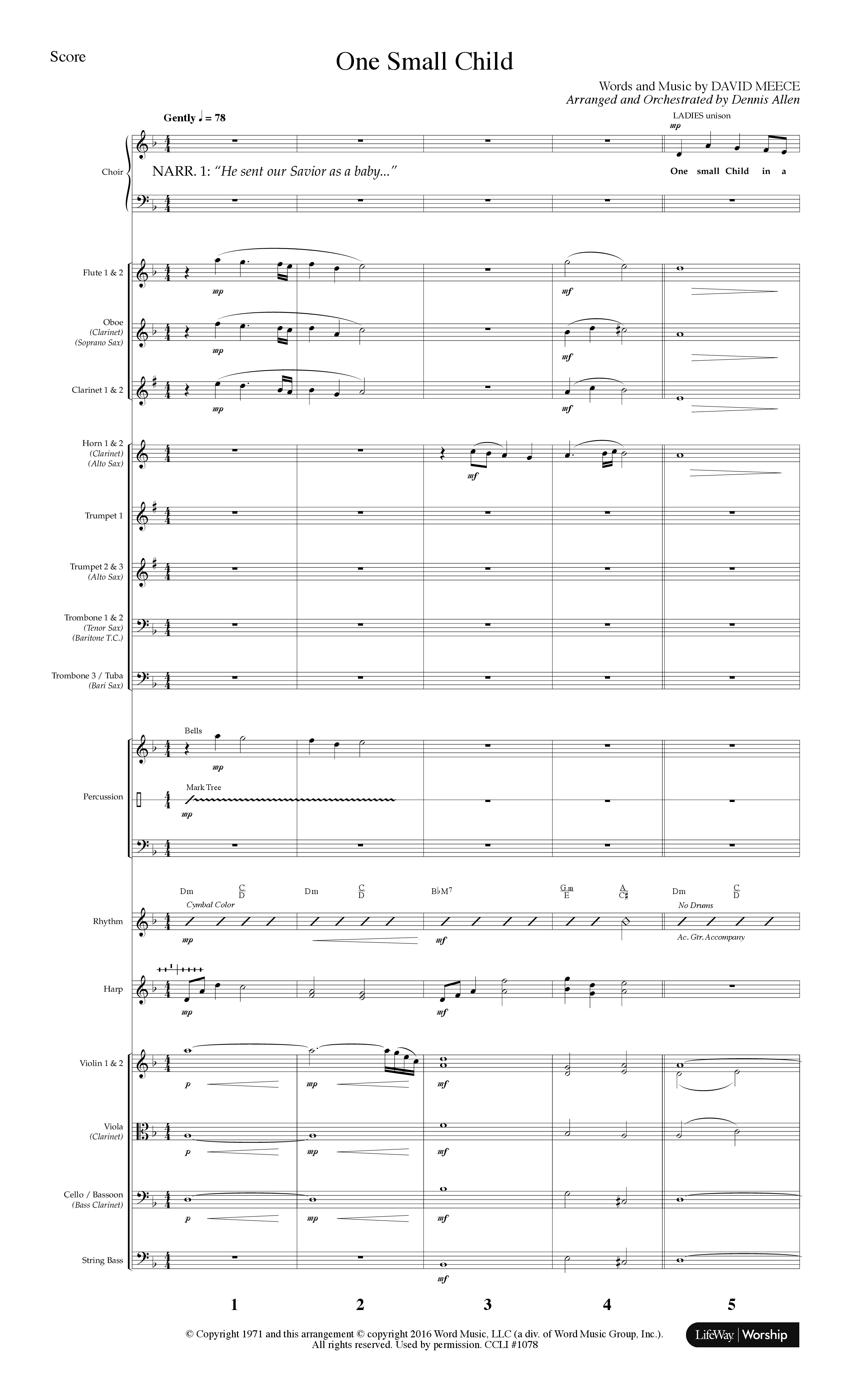 One Small Child (Choral Anthem SATB) Conductor's Score (Lifeway Choral / Arr. Dennis Allen)