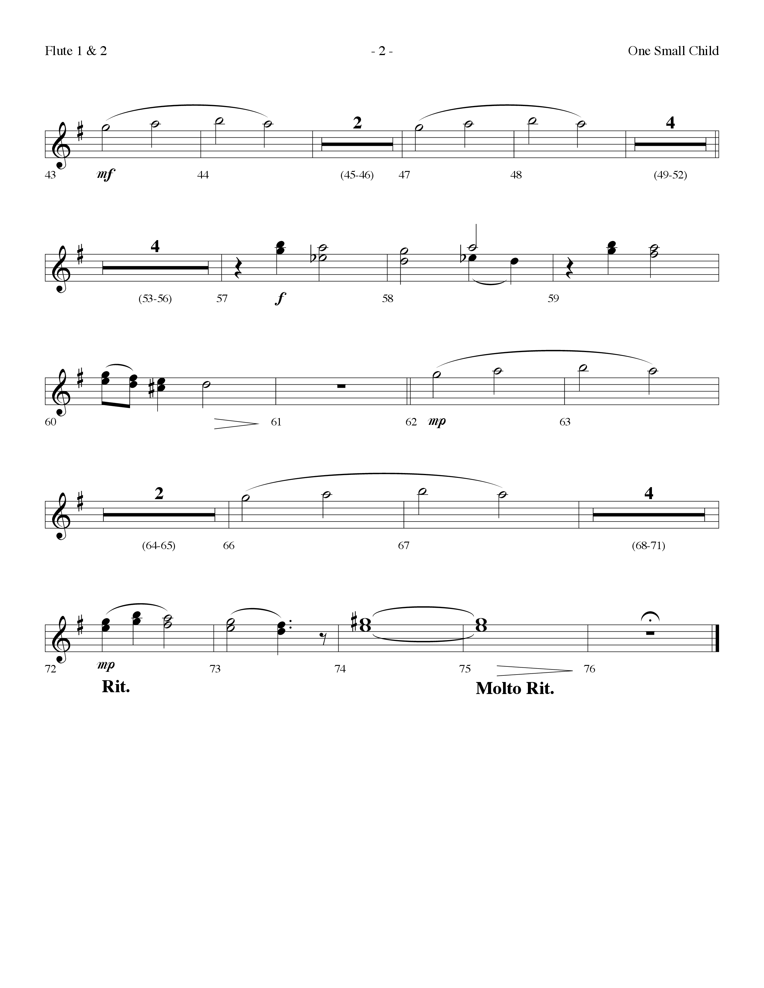 One Small Child (Choral Anthem SATB) Flute 1/2 (Lifeway Choral / Arr. Dennis Allen)