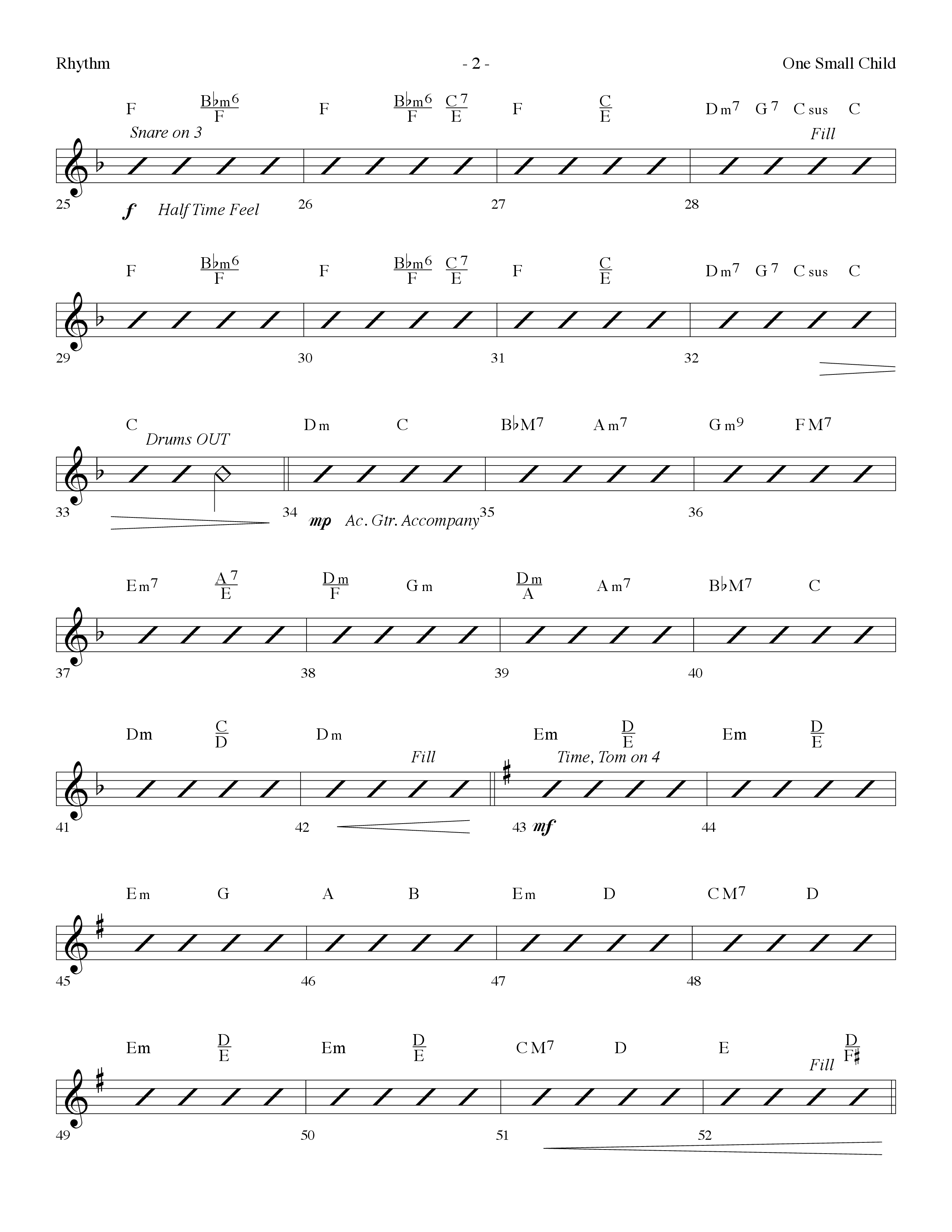 One Small Child (Choral Anthem SATB) Rhythm Chart (Lifeway Choral / Arr. Dennis Allen)