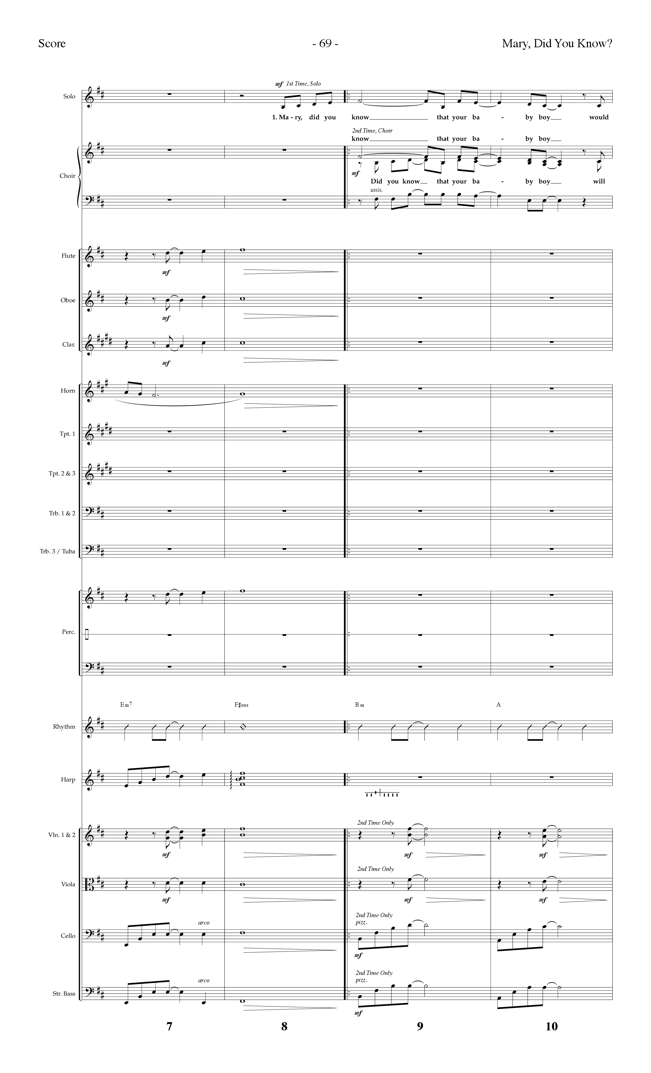 Mary Did You Know Choral Anthem SATB Orchestration (Lifeway Choral / Arr. Dennis Allen)