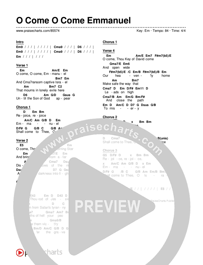 O Come O Come Emmanuel (Live) Chords & Lyrics (Museum Of The Bible / Indiana Wesleyan University Choir / Arr. Philip Keveren)