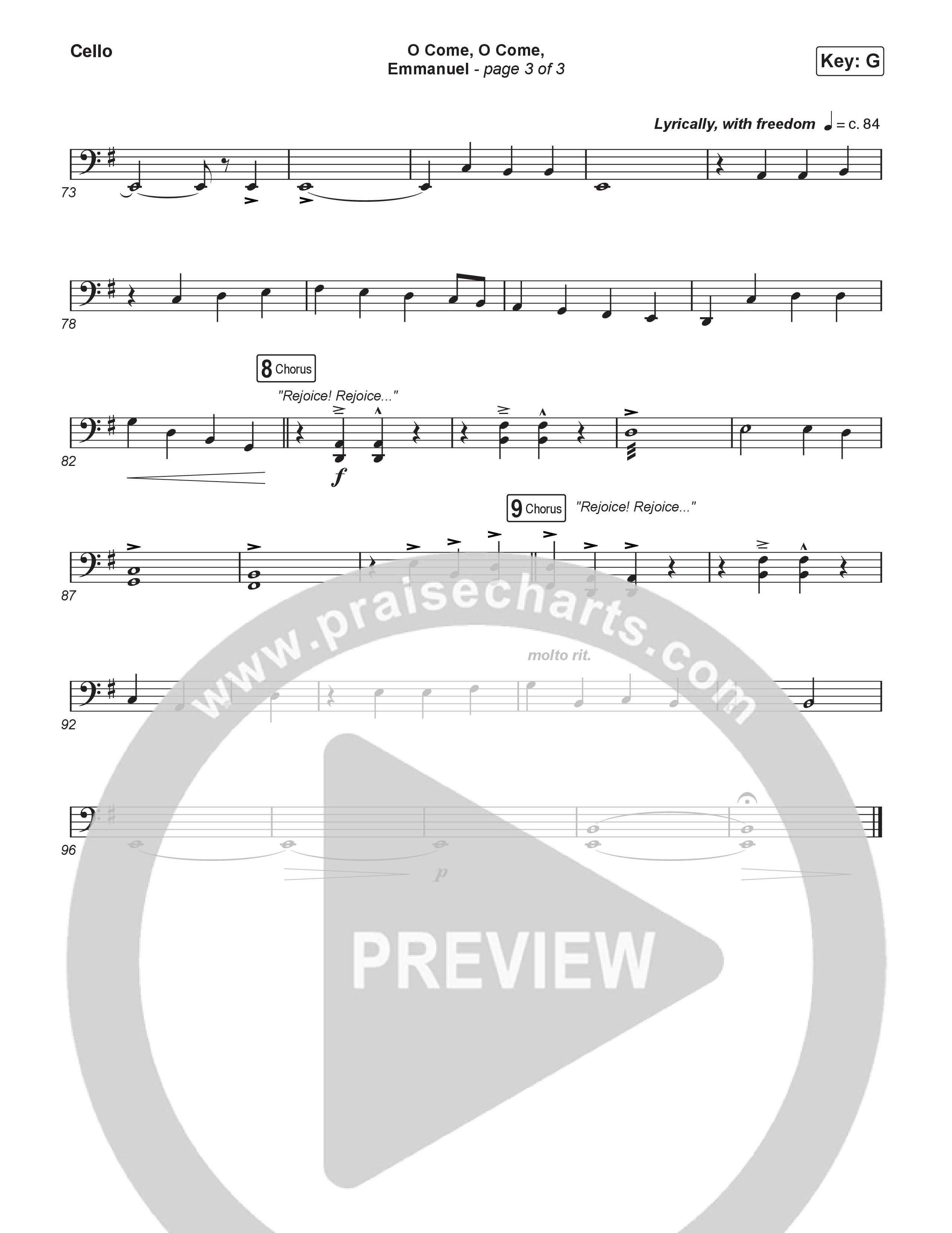 O Come O Come Emmanuel (Live) Cello (Museum Of The Bible / Indiana Wesleyan University Choir / Arr. Philip Keveren)