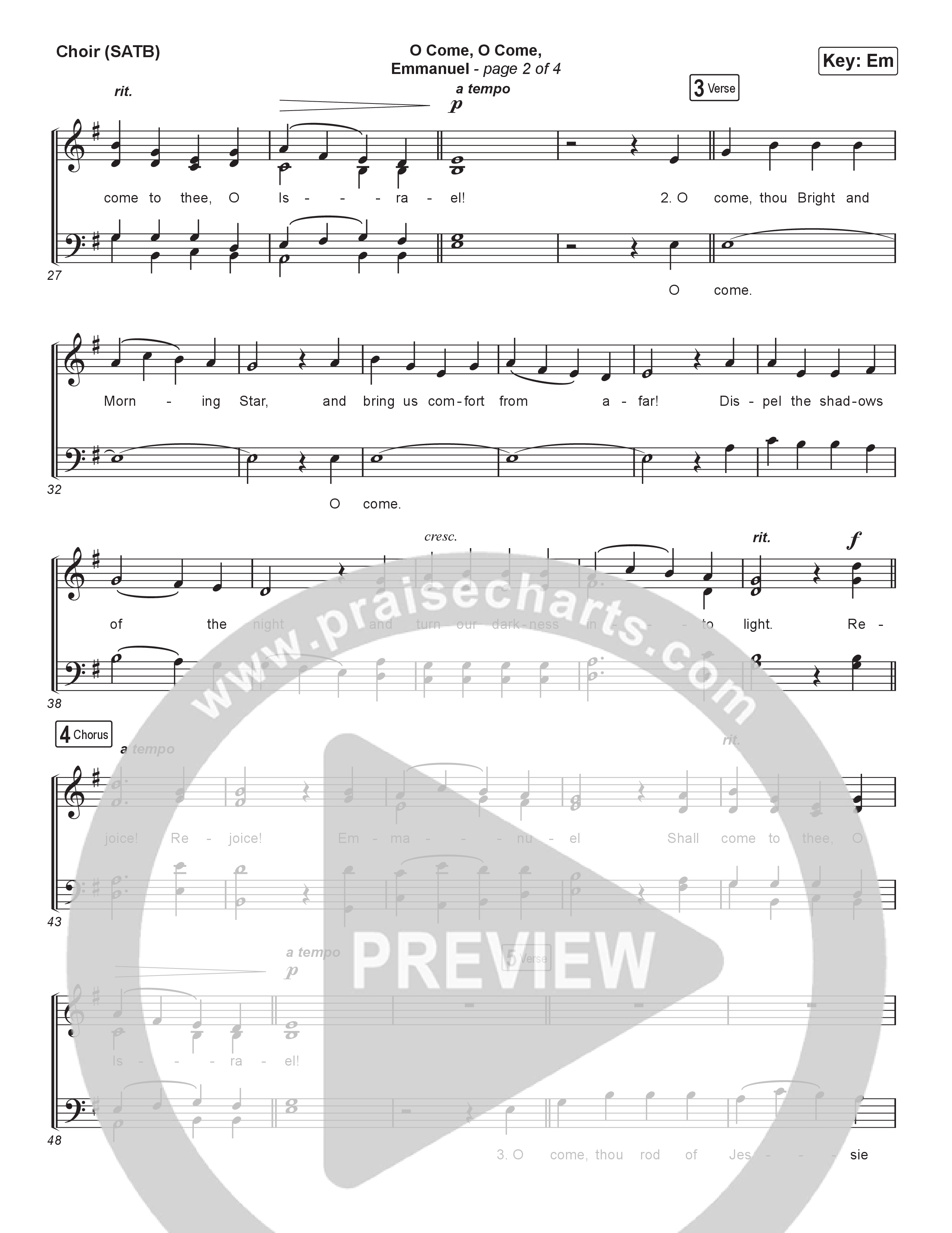 O Come O Come Emmanuel (Live) Choir Sheet (SATB) (Museum Of The Bible / Indiana Wesleyan University Choir / Arr. Philip Keveren)
