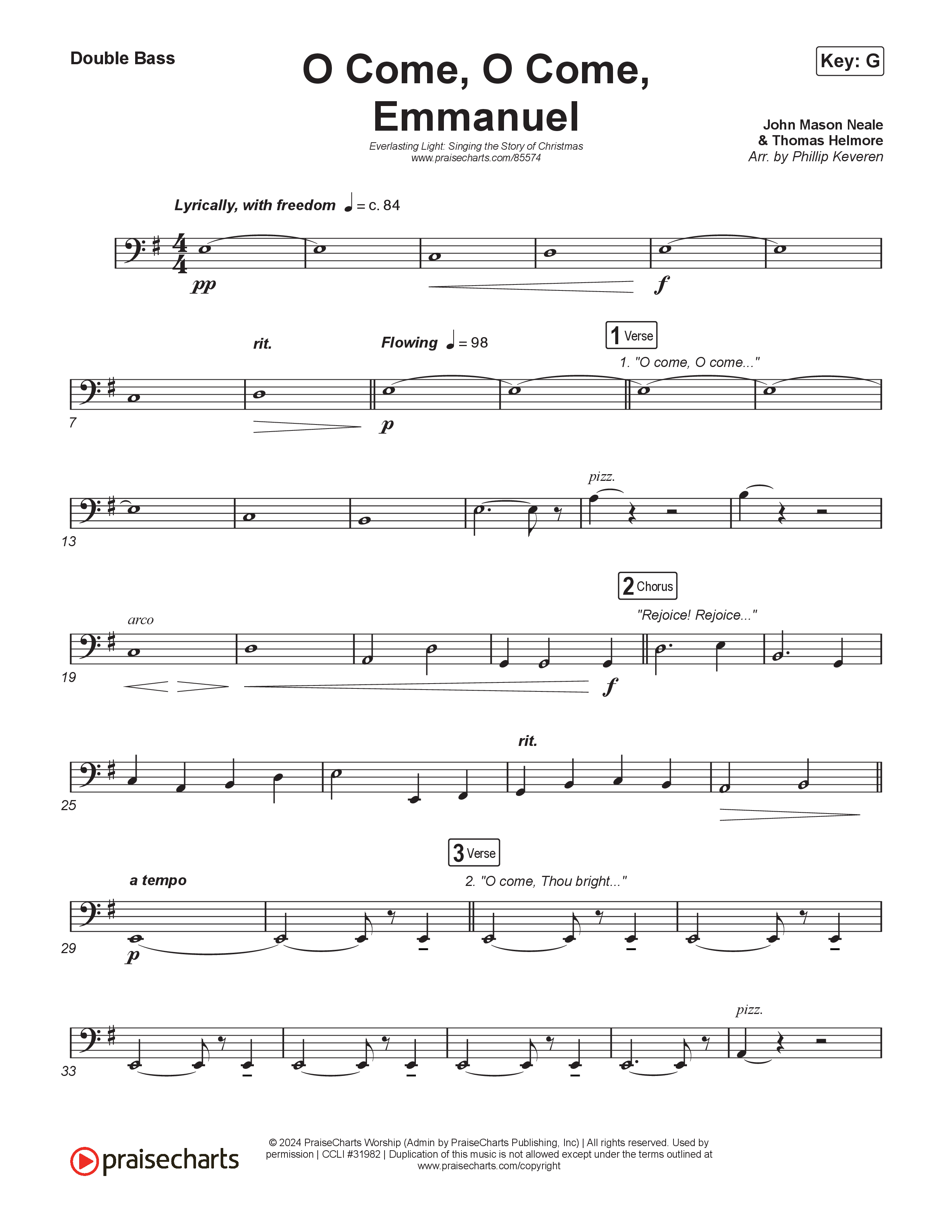 O Come O Come Emmanuel (Live) String Bass (Museum Of The Bible / Indiana Wesleyan University Choir / Arr. Philip Keveren)