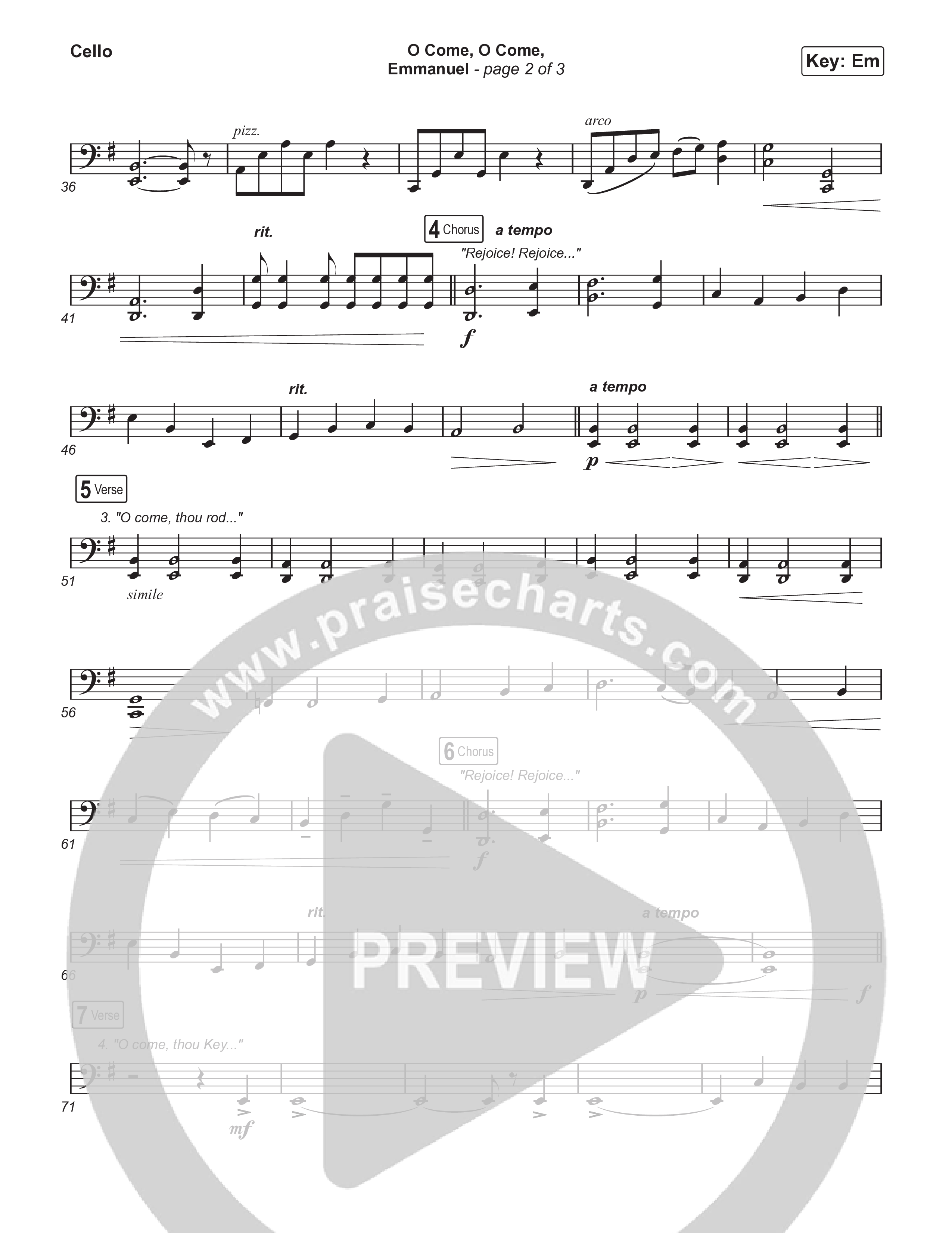 O Come O Come Emmanuel (Live) Cello (Museum Of The Bible / Indiana Wesleyan University Choir / Arr. Philip Keveren)