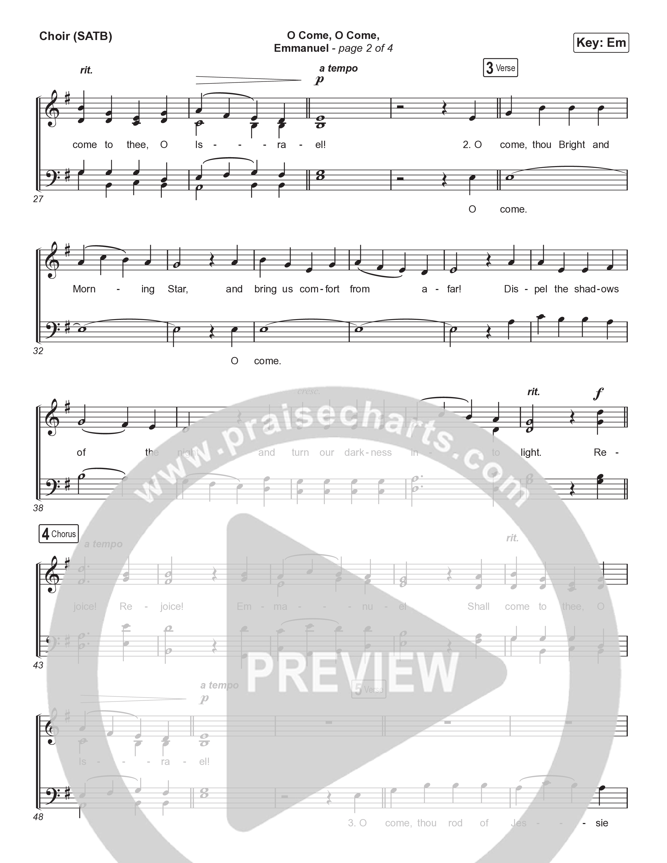 O Come O Come Emmanuel (Live) Choir Sheet (SATB) (Museum Of The Bible / Indiana Wesleyan University Choir / Arr. Philip Keveren)