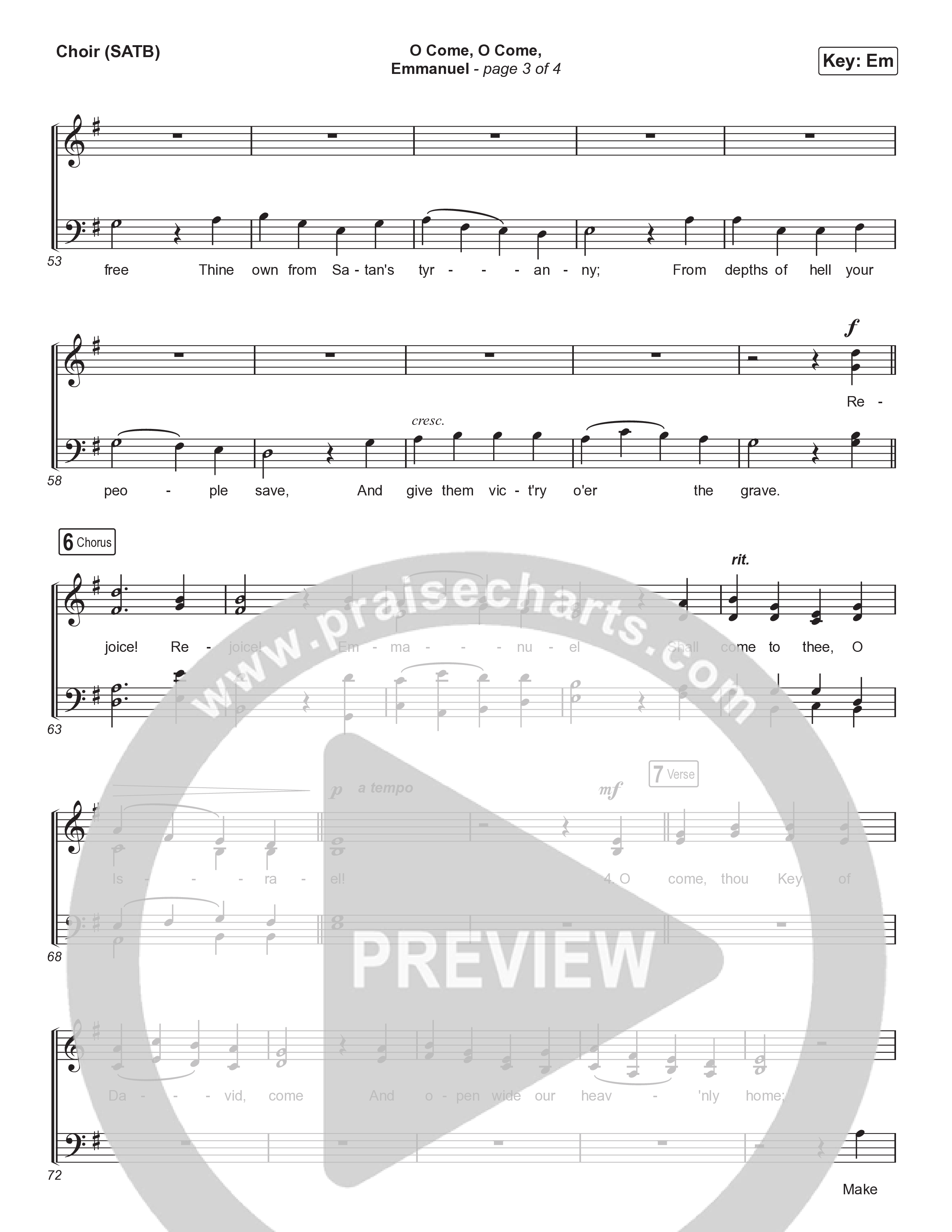 O Come O Come Emmanuel (Live) Choir Sheet (SATB) (Museum Of The Bible / Indiana Wesleyan University Choir / Arr. Philip Keveren)