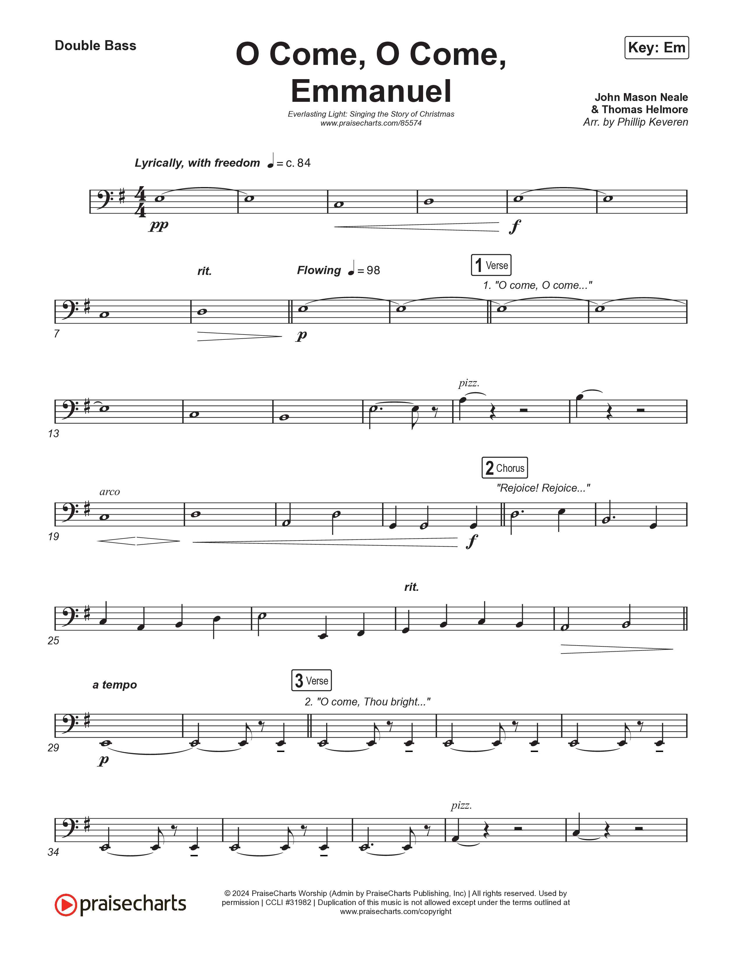 O Come O Come Emmanuel (Live) String Bass (Museum Of The Bible / Indiana Wesleyan University Choir / Arr. Philip Keveren)