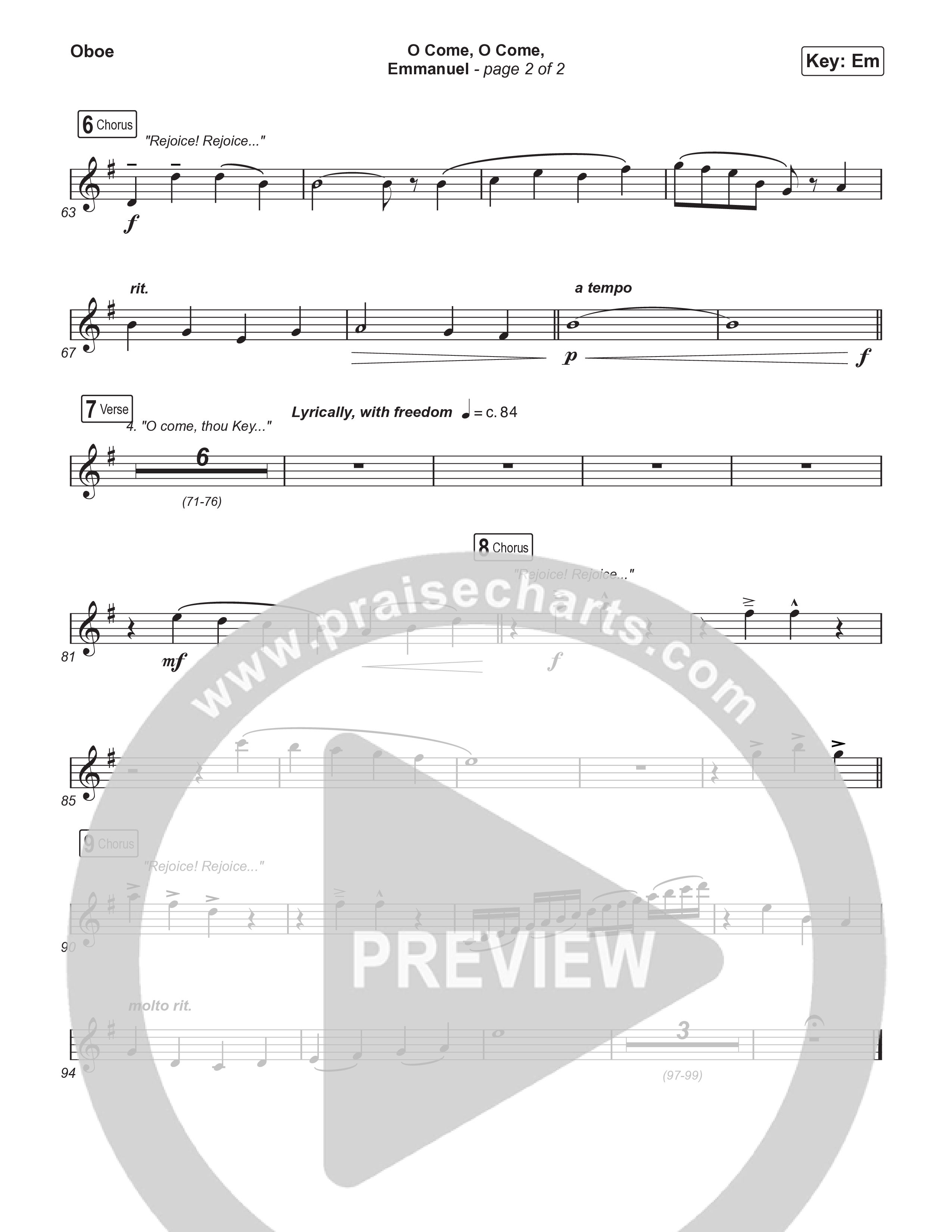 O Come O Come Emmanuel (Live) Oboe (Museum Of The Bible / Indiana Wesleyan University Choir / Arr. Philip Keveren)