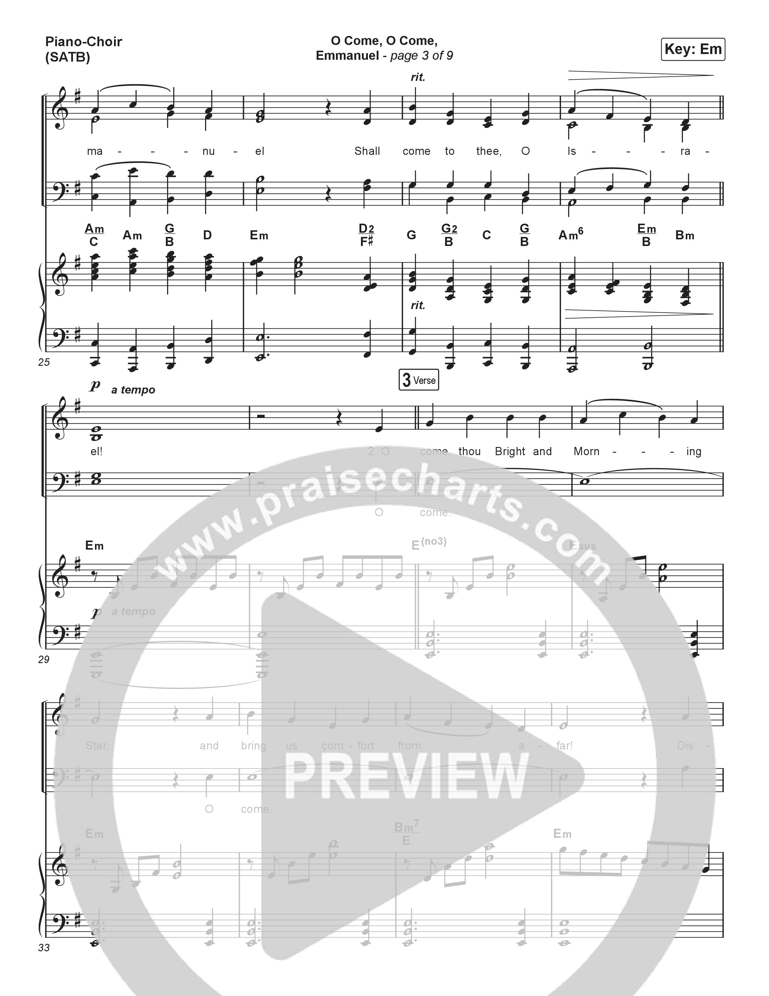 O Come O Come Emmanuel (Live) Piano/Vocal (SATB) (Museum Of The Bible / Indiana Wesleyan University Choir / Arr. Philip Keveren)
