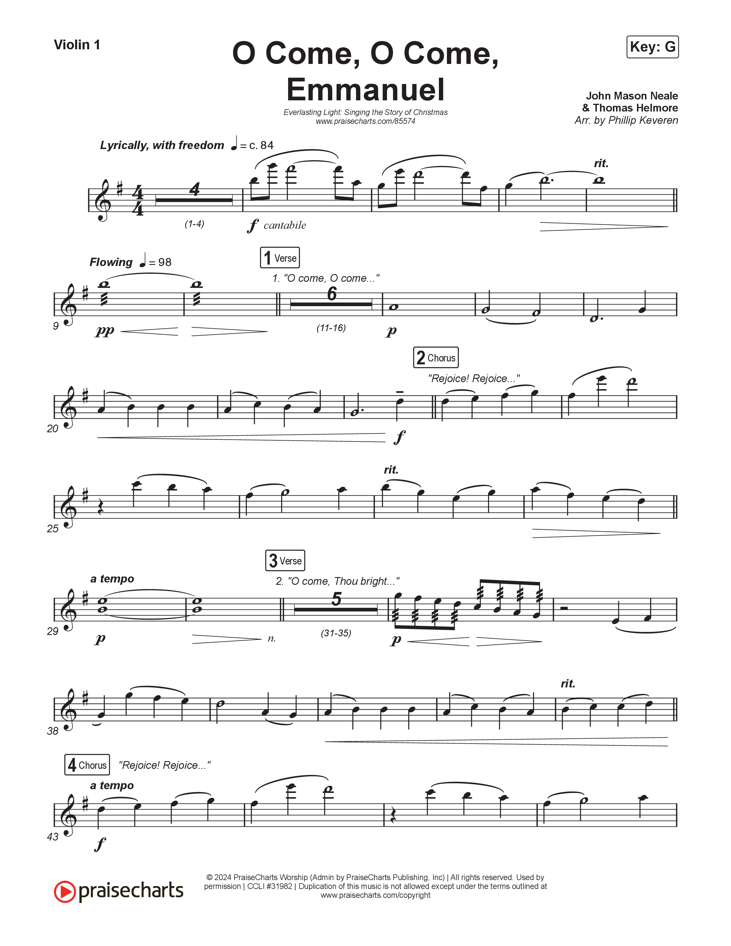 O Come O Come Emmanuel (Live) String Pack (Museum Of The Bible / Indiana Wesleyan University Choir / Arr. Philip Keveren)