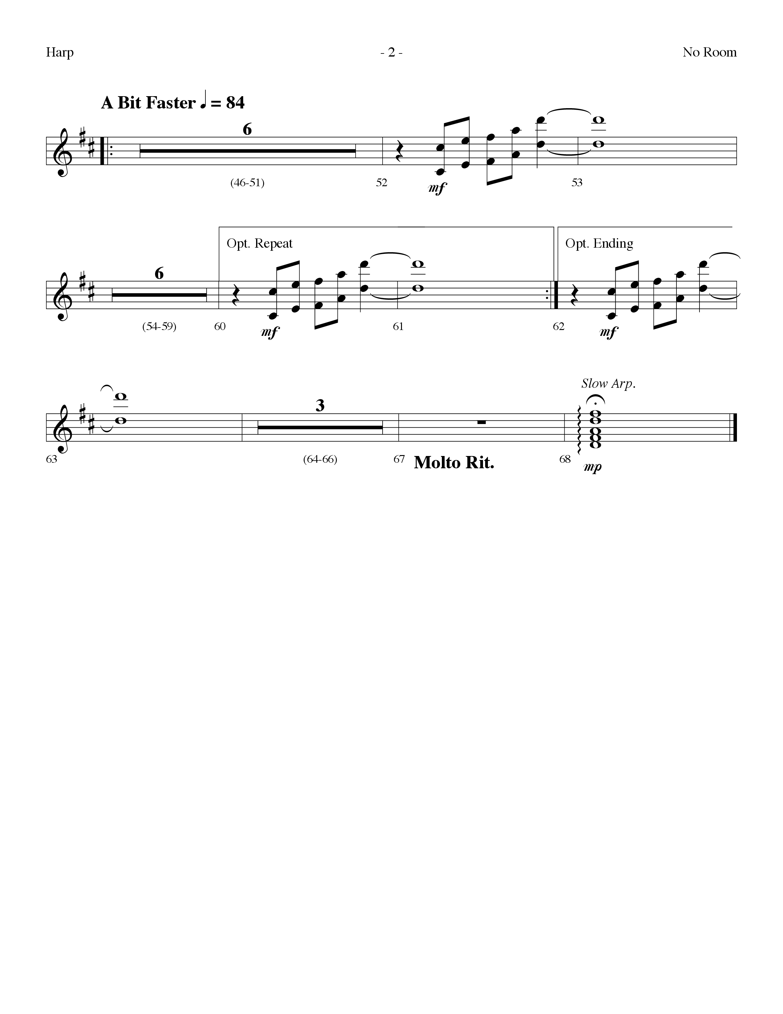 No Room (Choral Anthem SATB) Harp (Lifeway Choral / Arr. Dennis Allen)