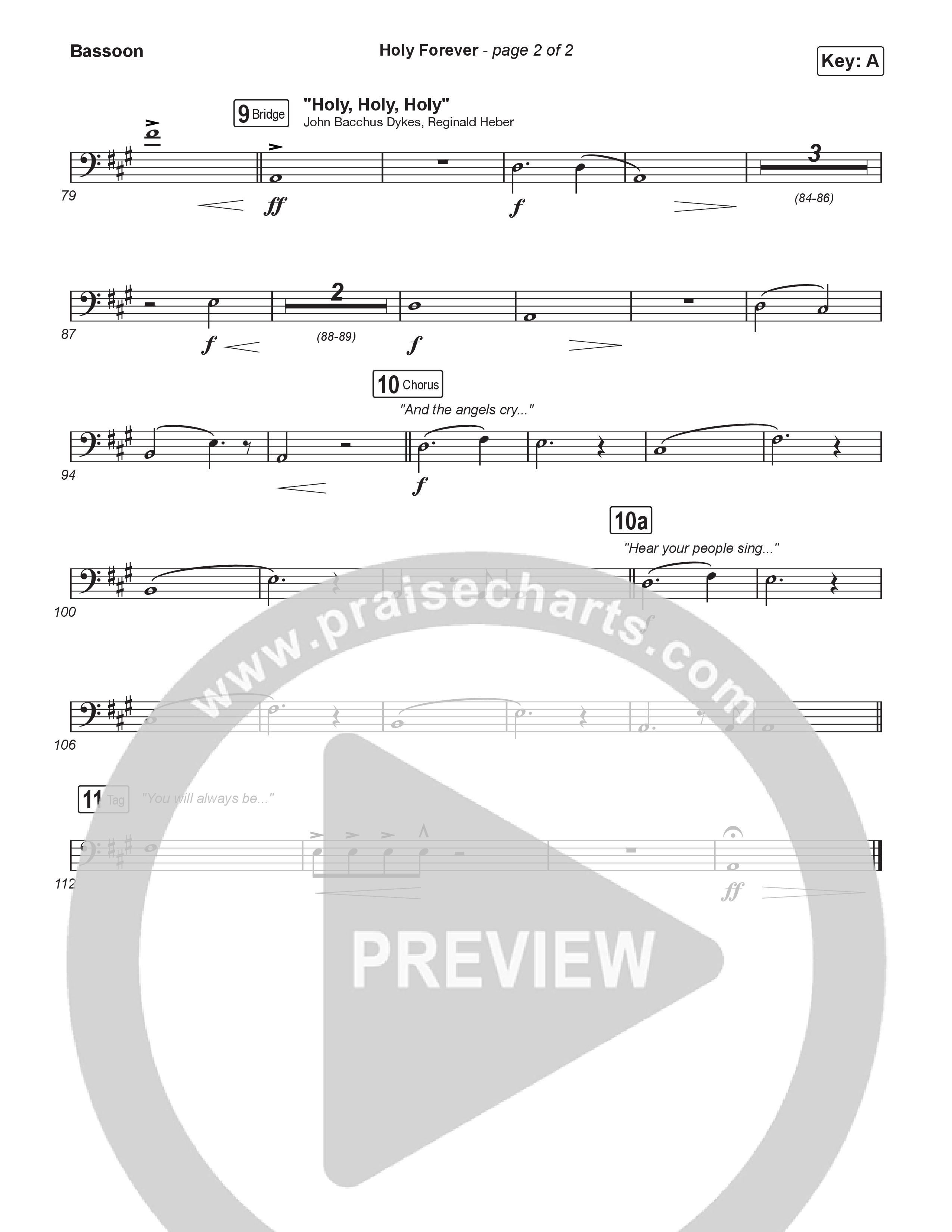Holy Forever (Choral/SATB) Bassoon (Travis Cottrell / Arr. Mason Brown)