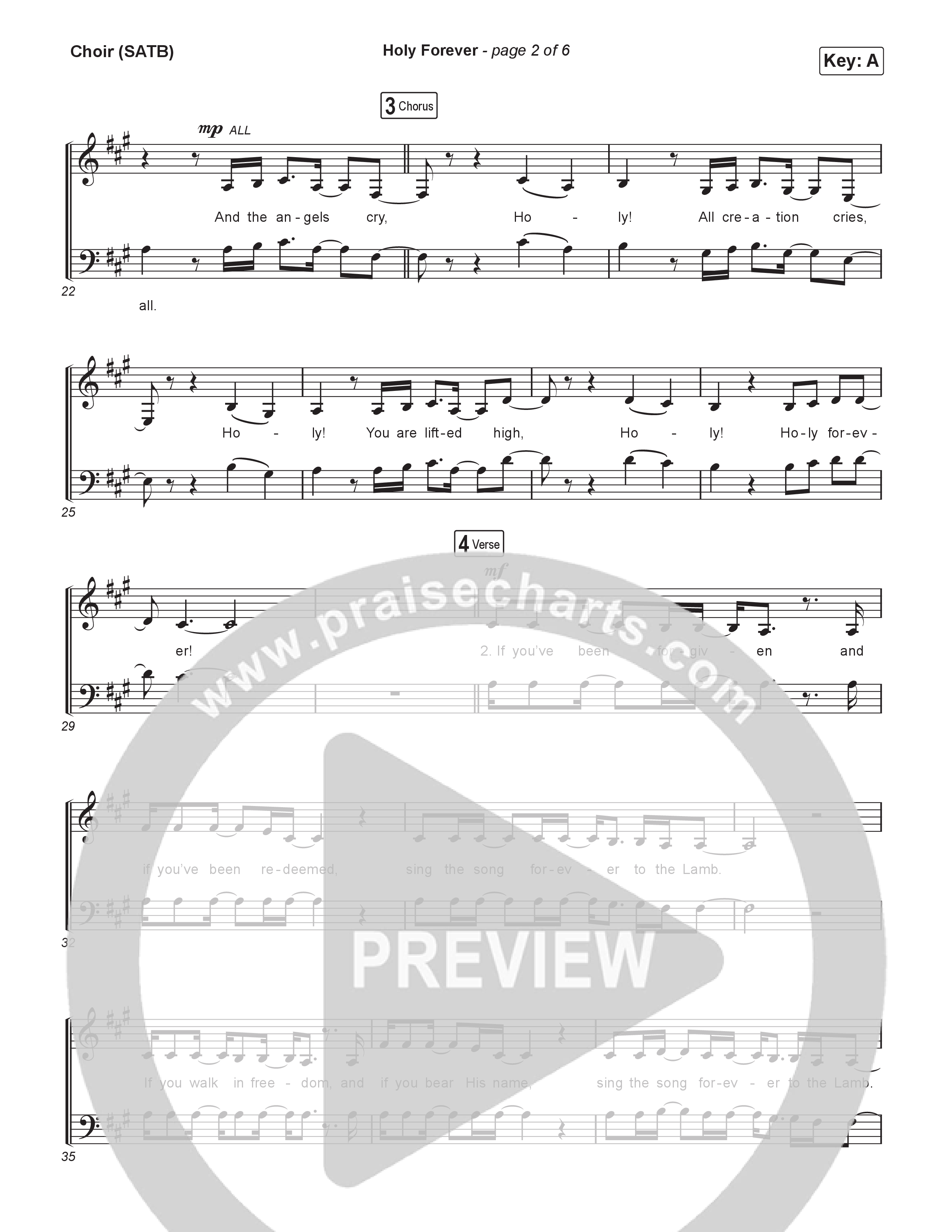 Holy Forever (Choral/SATB) Choir Sheet (SATB) (Travis Cottrell / Arr. Mason Brown)