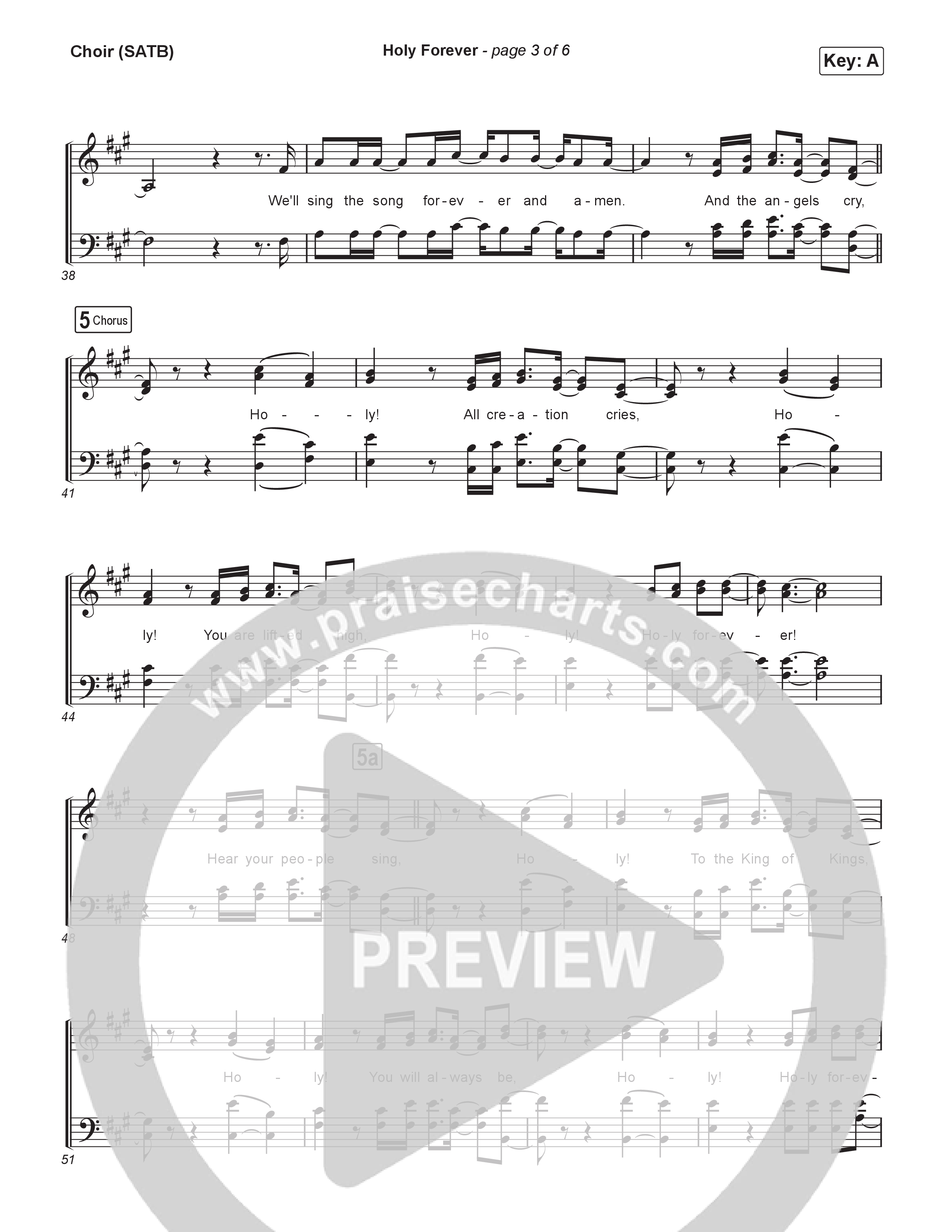 Holy Forever (Choral/SATB) Choir Sheet (SATB) (Travis Cottrell / Arr. Mason Brown)