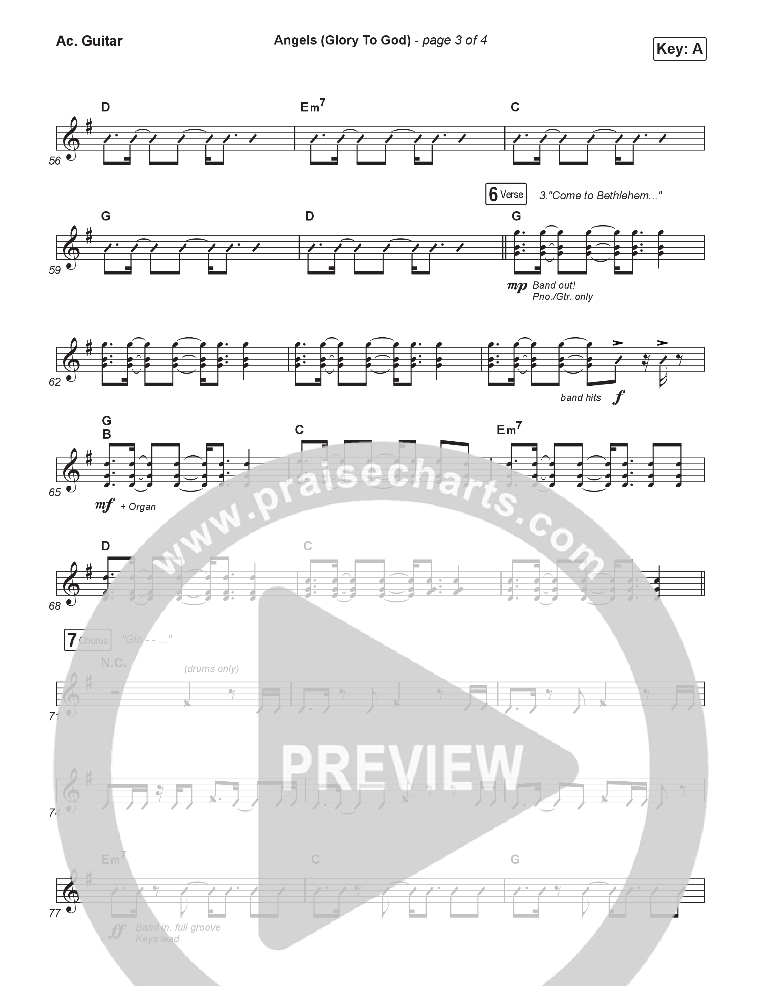 Angels (Glory To God) (Choral Anthem SATB) Acoustic Guitar (Phil Wickham / Arr. Luke Gambill)