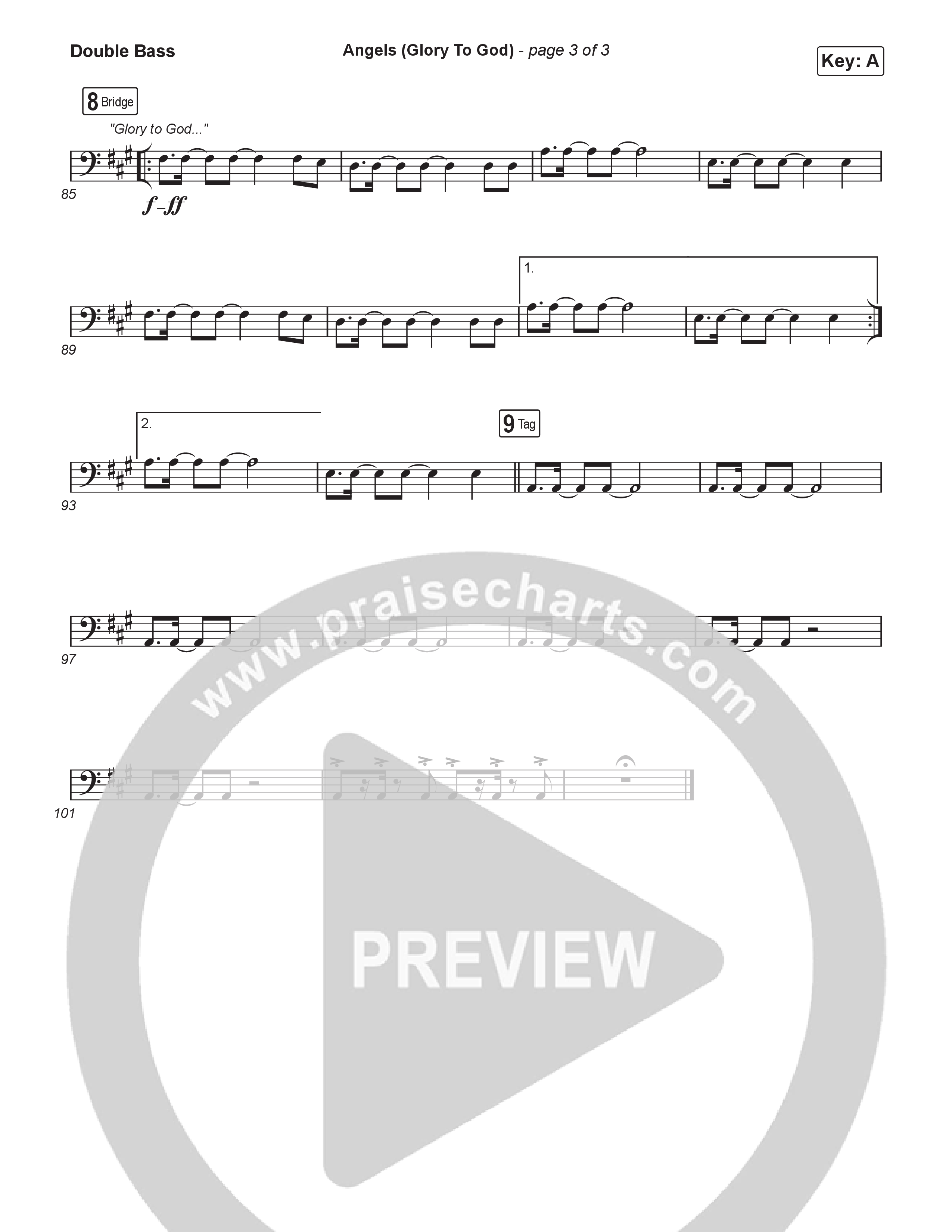 Angels (Glory To God) (Choral Anthem SATB) String Bass (Phil Wickham / Arr. Luke Gambill)