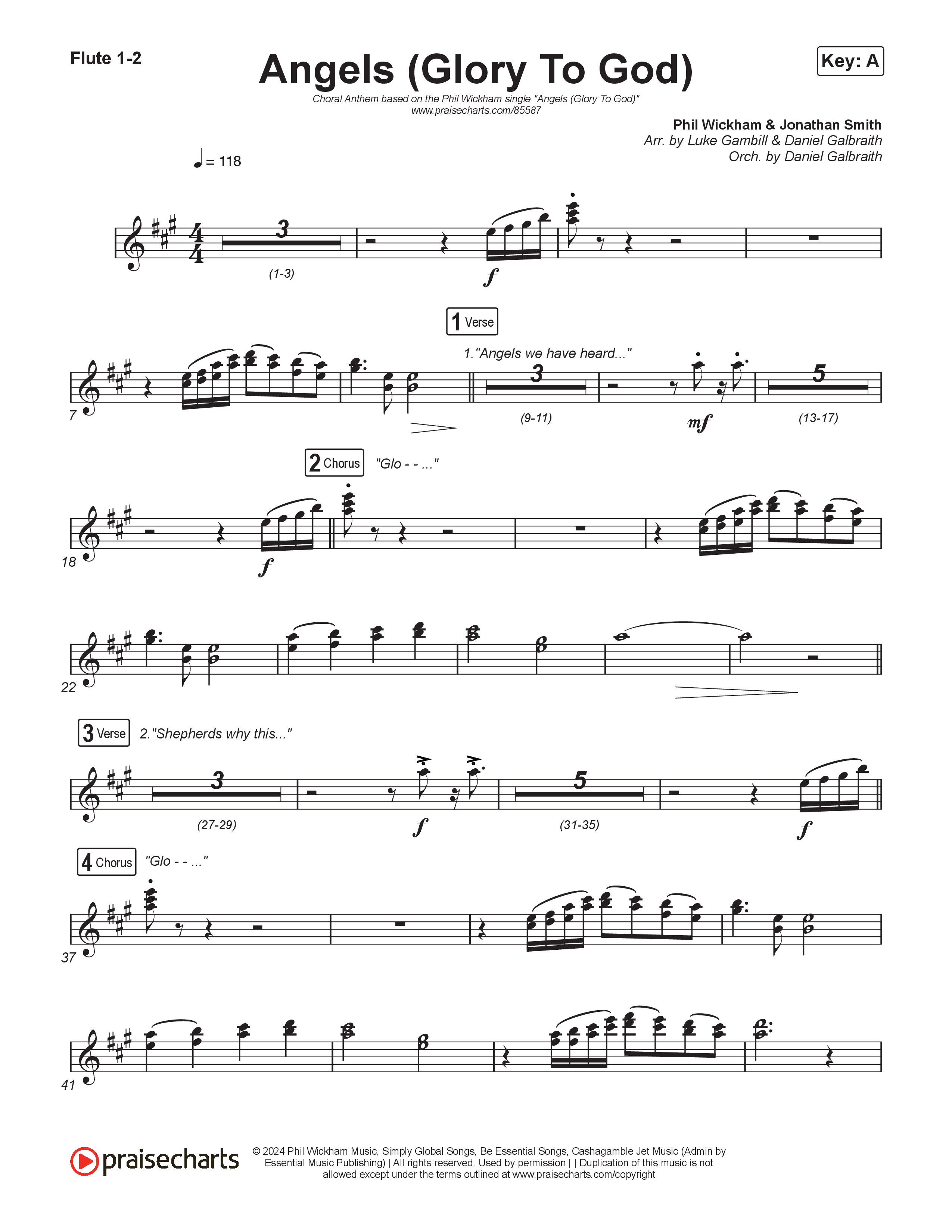 Angels (Glory To God) (Choral Anthem SATB) Wind Pack (Phil Wickham / Arr. Luke Gambill)