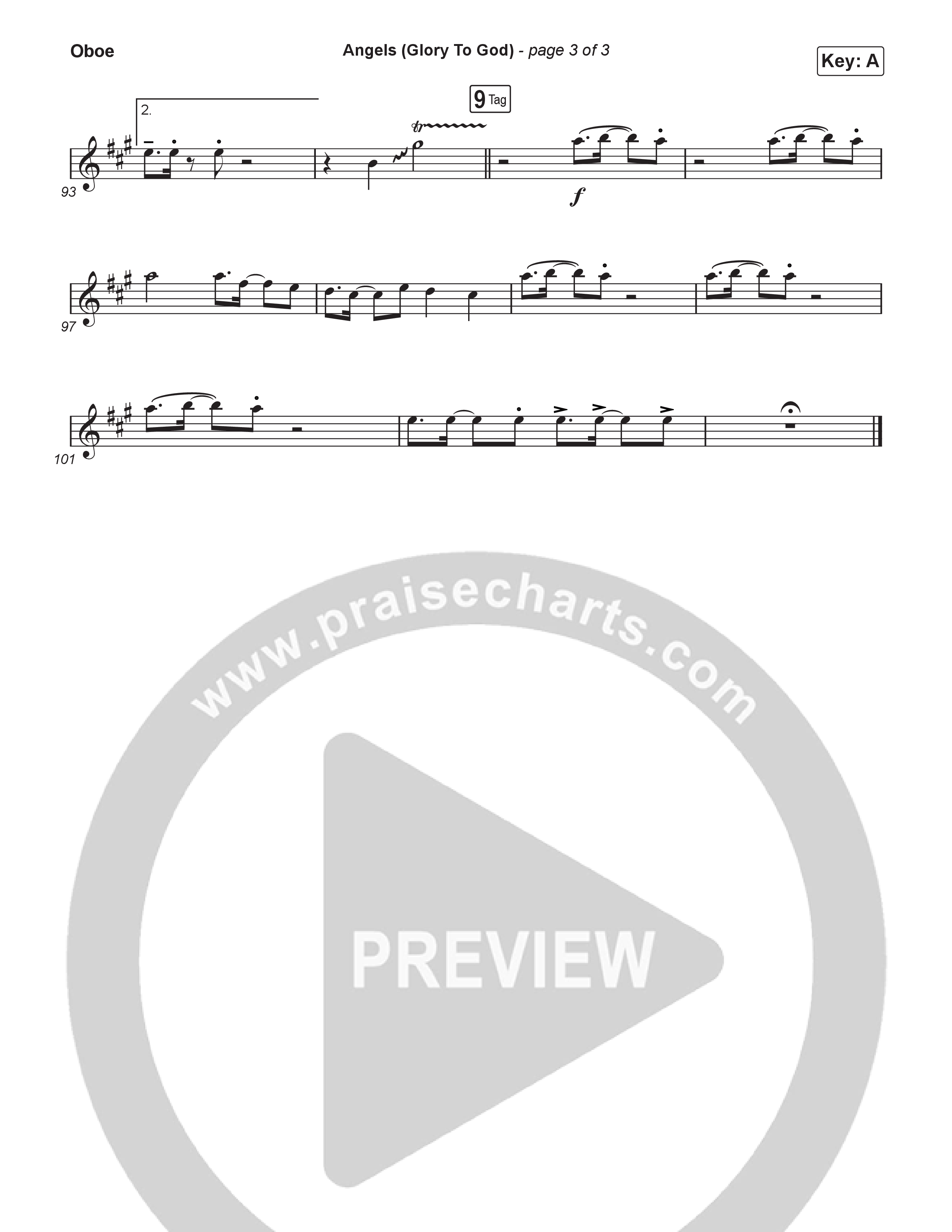 Angels (Glory To God) (Choral Anthem SATB) Oboe (Phil Wickham / Arr. Luke Gambill)