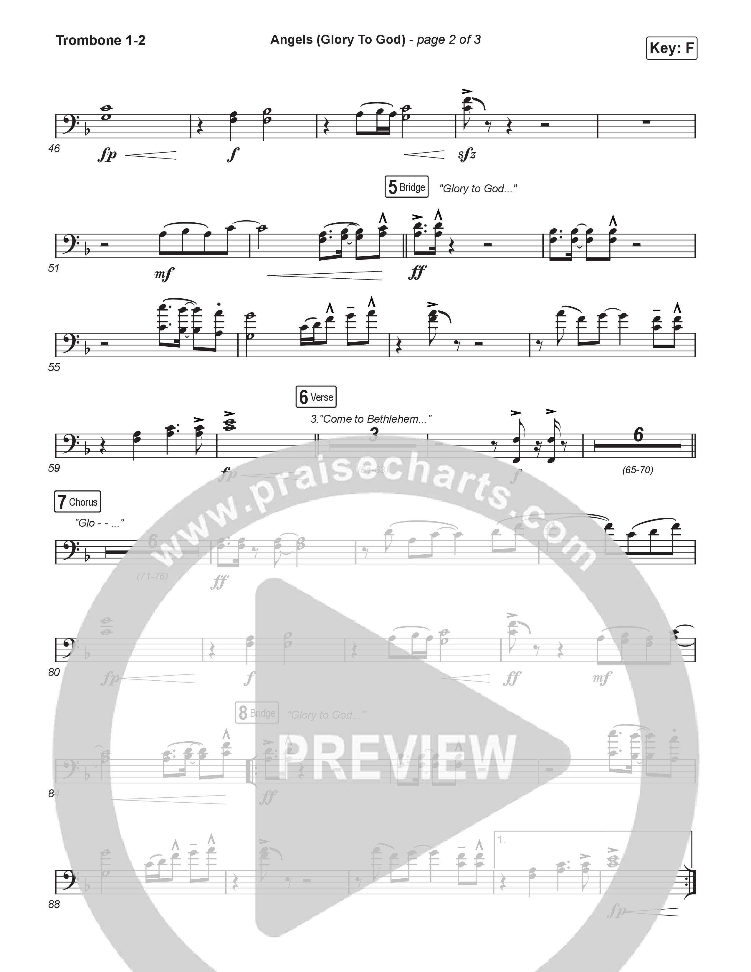 Angels (Glory To God) (Sing It Now) Trombone 1/2 (Phil Wickham / Arr. Luke Gambill)