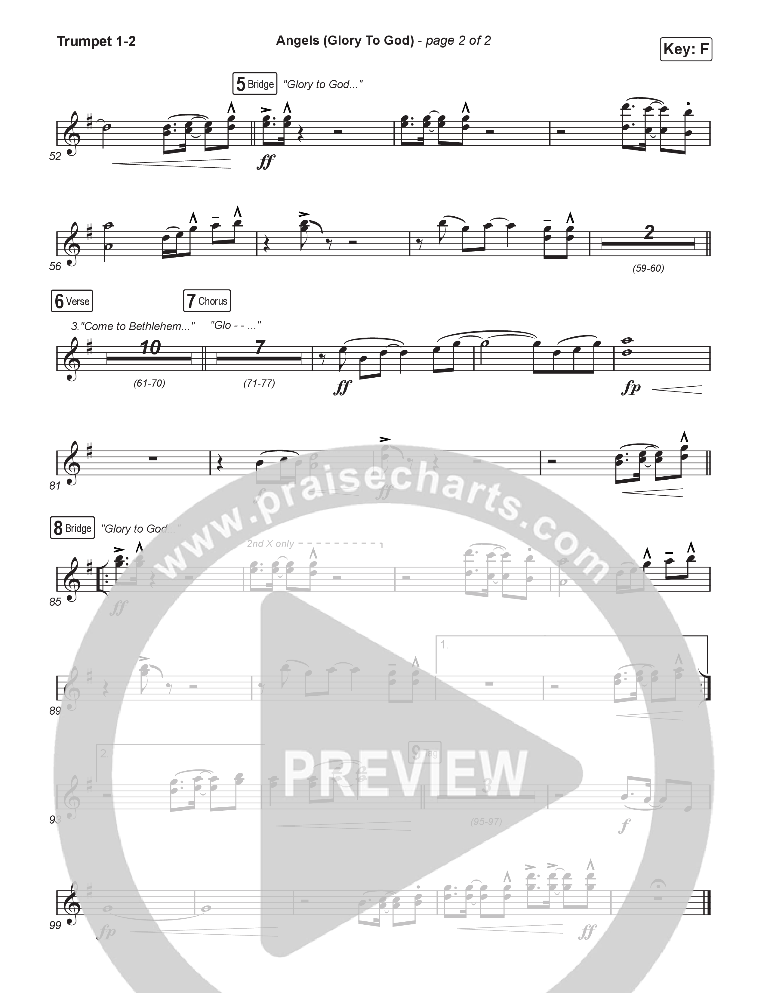 Angels (Glory To God) (Sing It Now) Trumpet 1,2 (Phil Wickham / Arr. Luke Gambill)