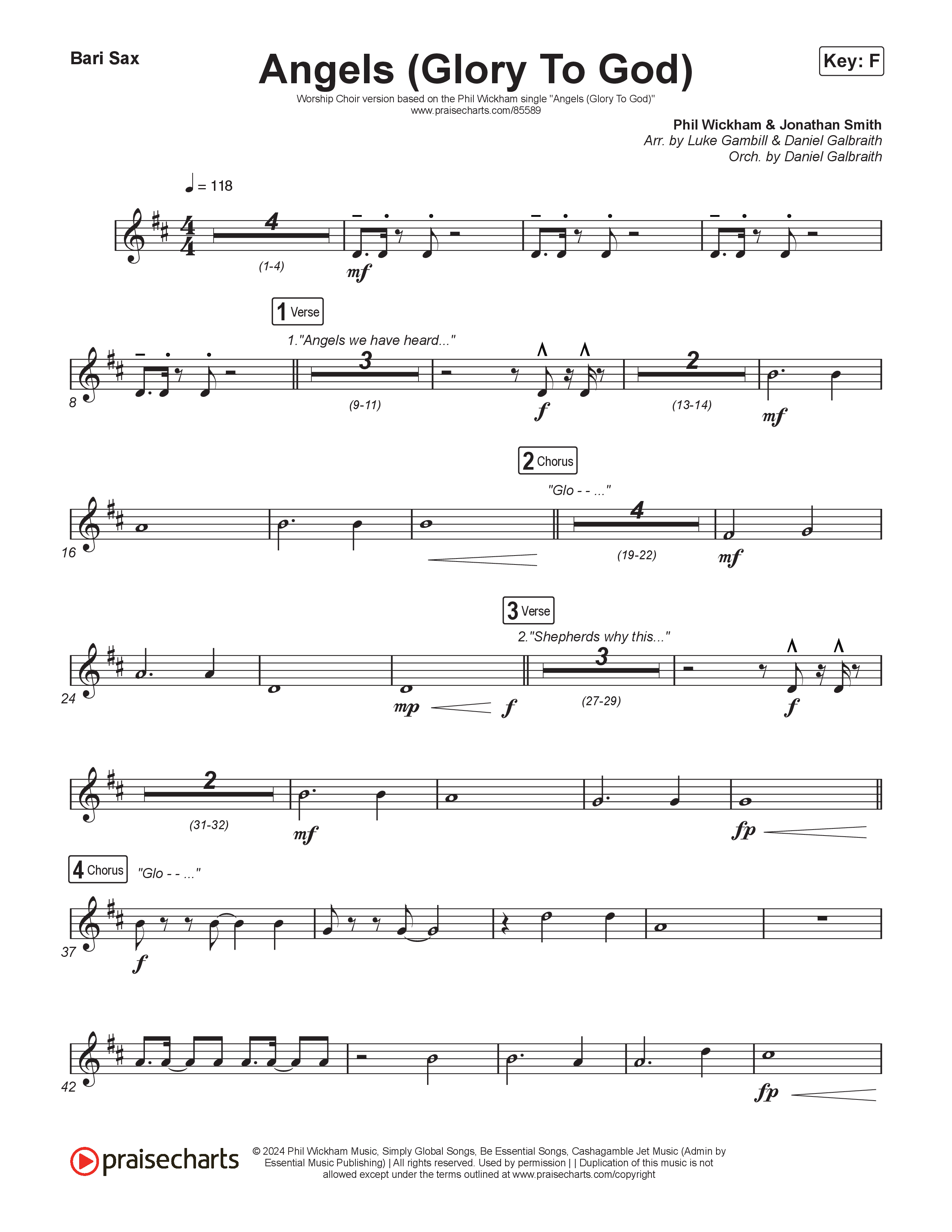 Angels (Glory To God) (Worship Choir/SAB) Bari Sax (Phil Wickham / Arr. Luke Gambill)