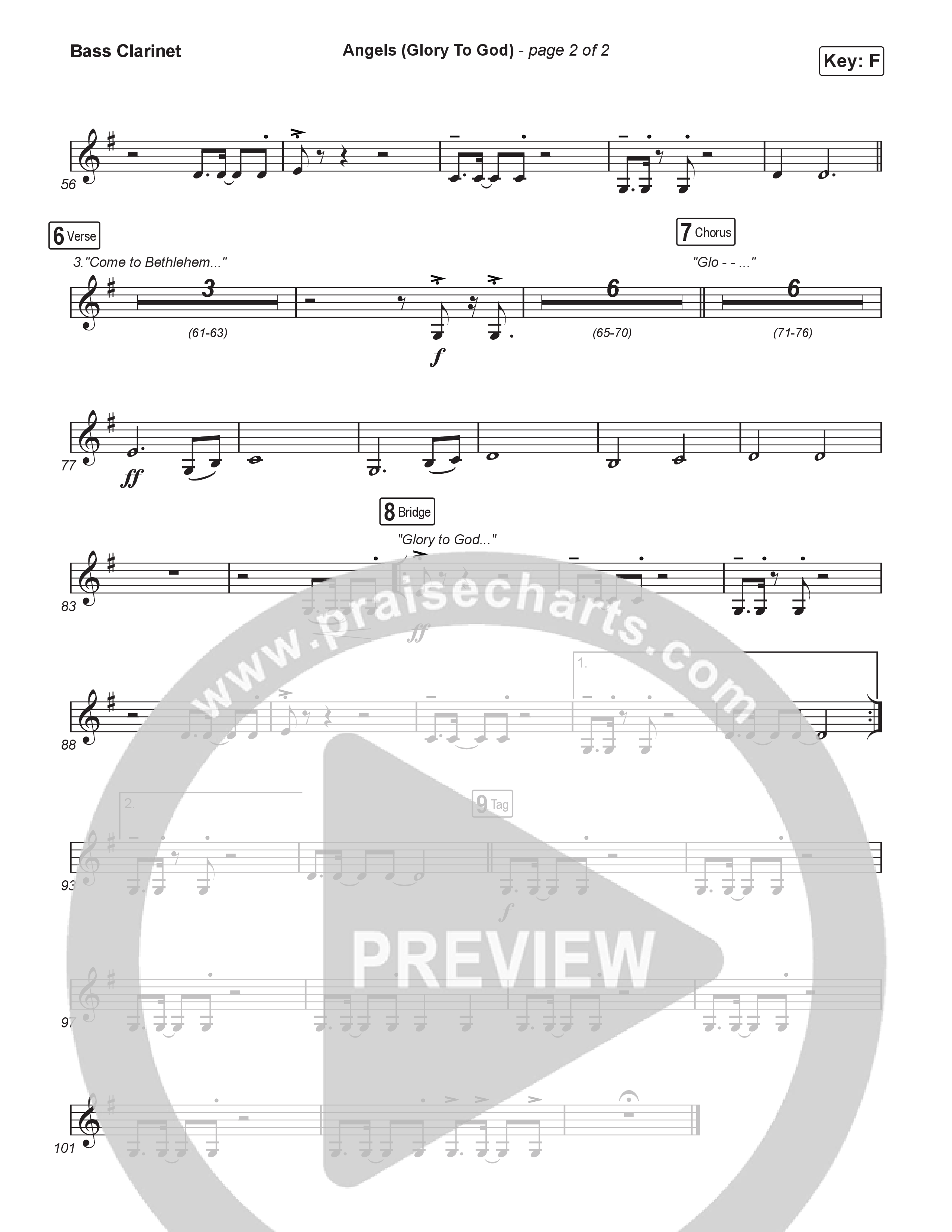 Angels (Glory To God) (Worship Choir/SAB) Bass Clarinet (Phil Wickham / Arr. Luke Gambill)