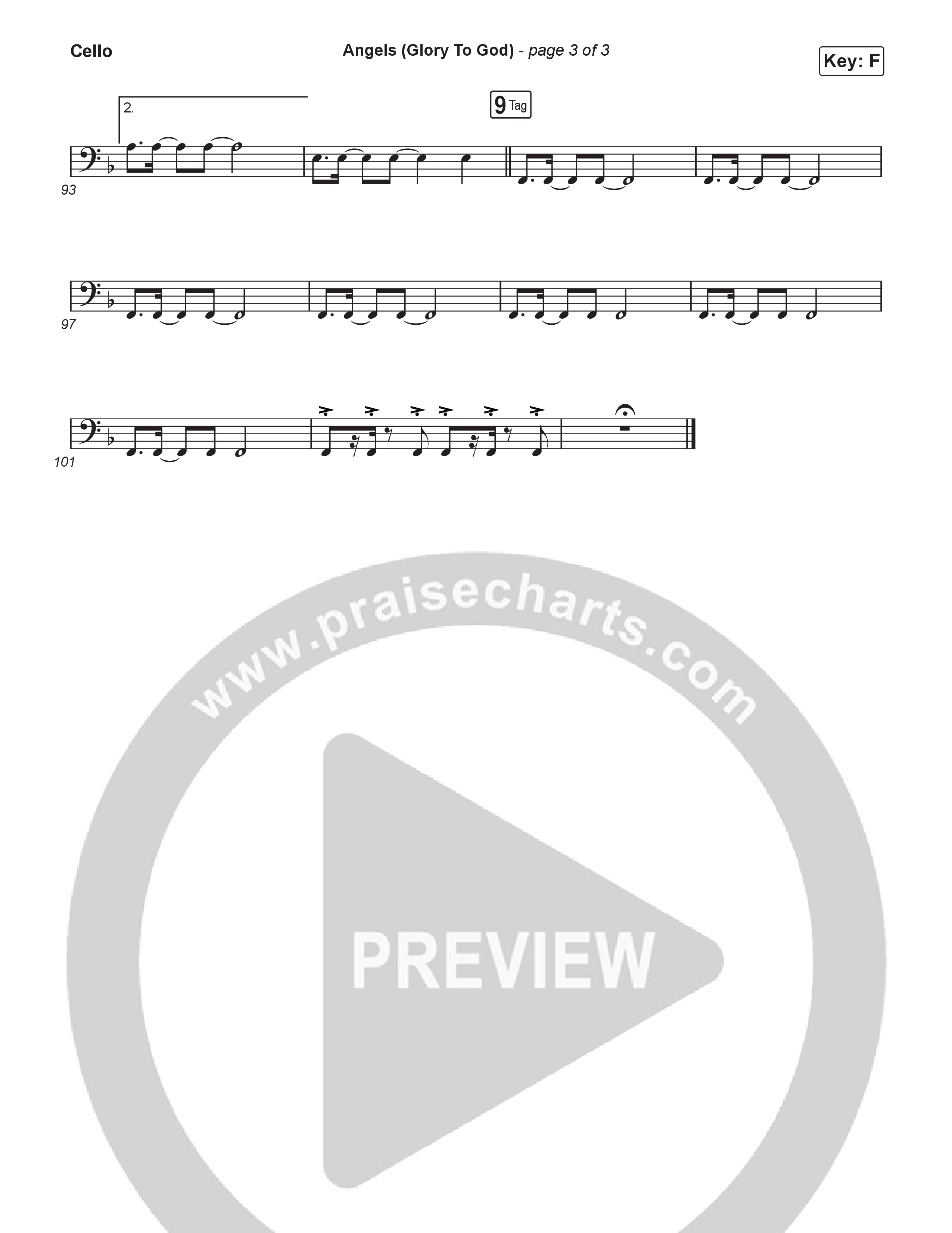 Angels (Glory To God) (Worship Choir/SAB) Cello (Phil Wickham / Arr. Luke Gambill)