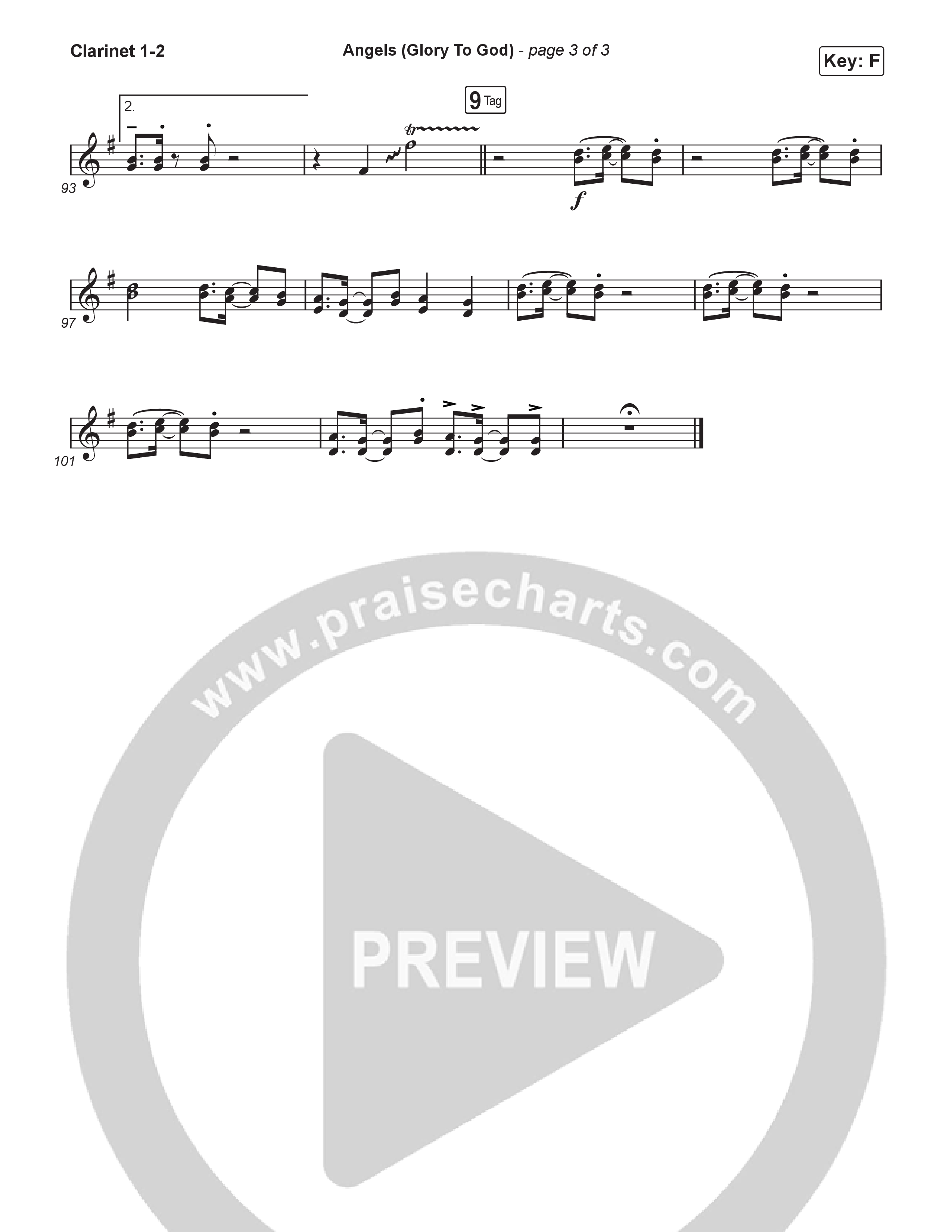 Angels (Glory To God) (Worship Choir/SAB) Clarinet 1/2 (Phil Wickham / Arr. Luke Gambill)