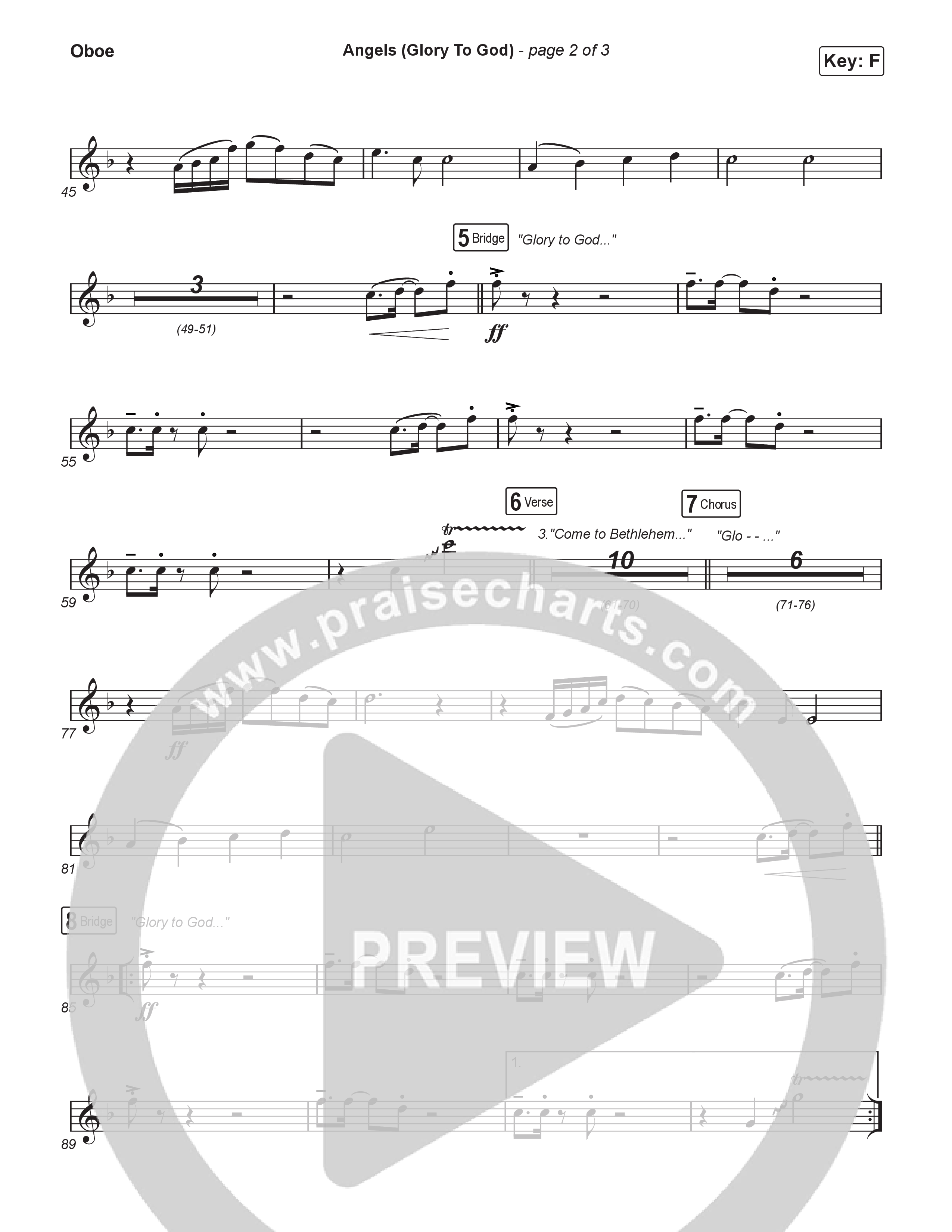 Angels (Glory To God) (Worship Choir/SAB) Oboe (Phil Wickham / Arr. Luke Gambill)