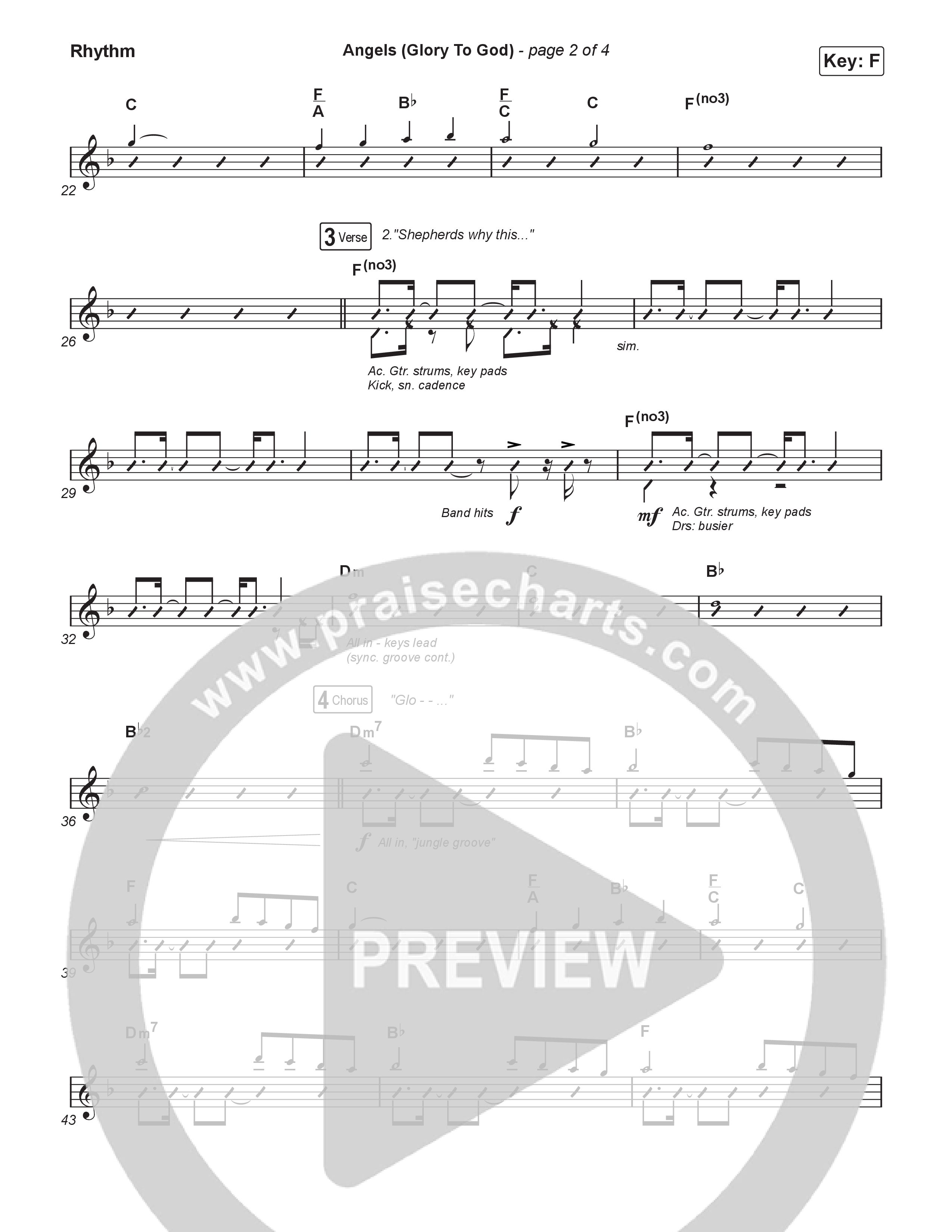 Angels (Glory To God) (Worship Choir/SAB) Rhythm Pack (Phil Wickham / Arr. Luke Gambill)