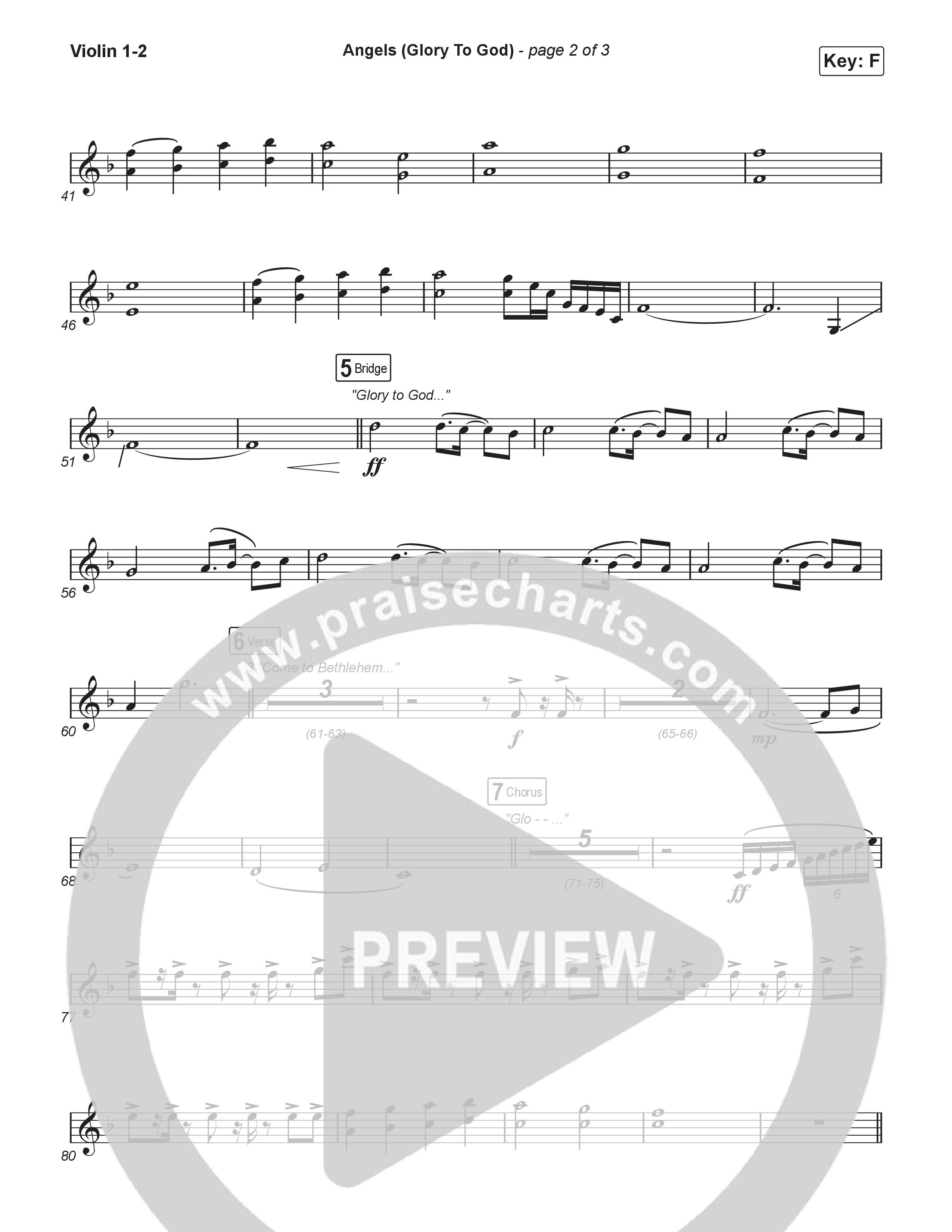 Angels (Glory To God) (Worship Choir/SAB) String Pack (Phil Wickham / Arr. Luke Gambill)