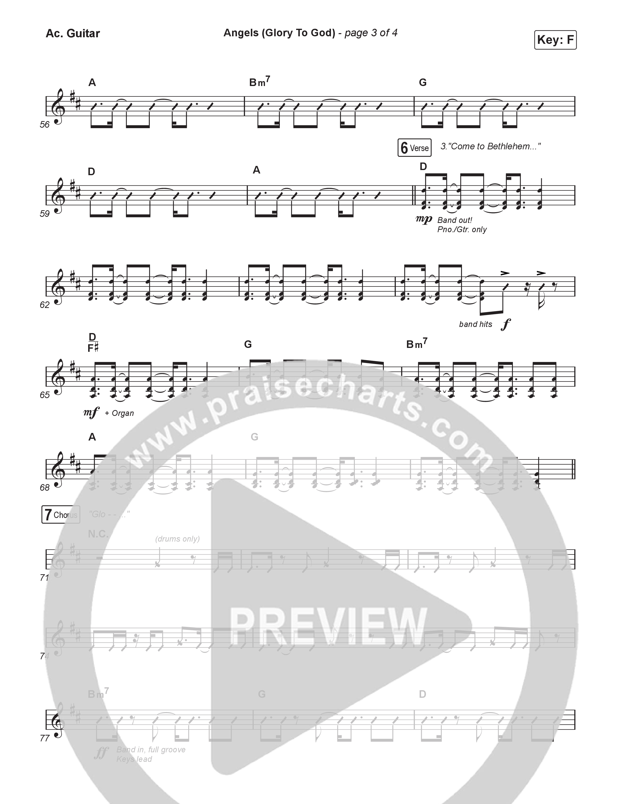 Angels (Glory To God) (Unison/2-Part) Acoustic Guitar (Phil Wickham / Arr. Luke Gambill)