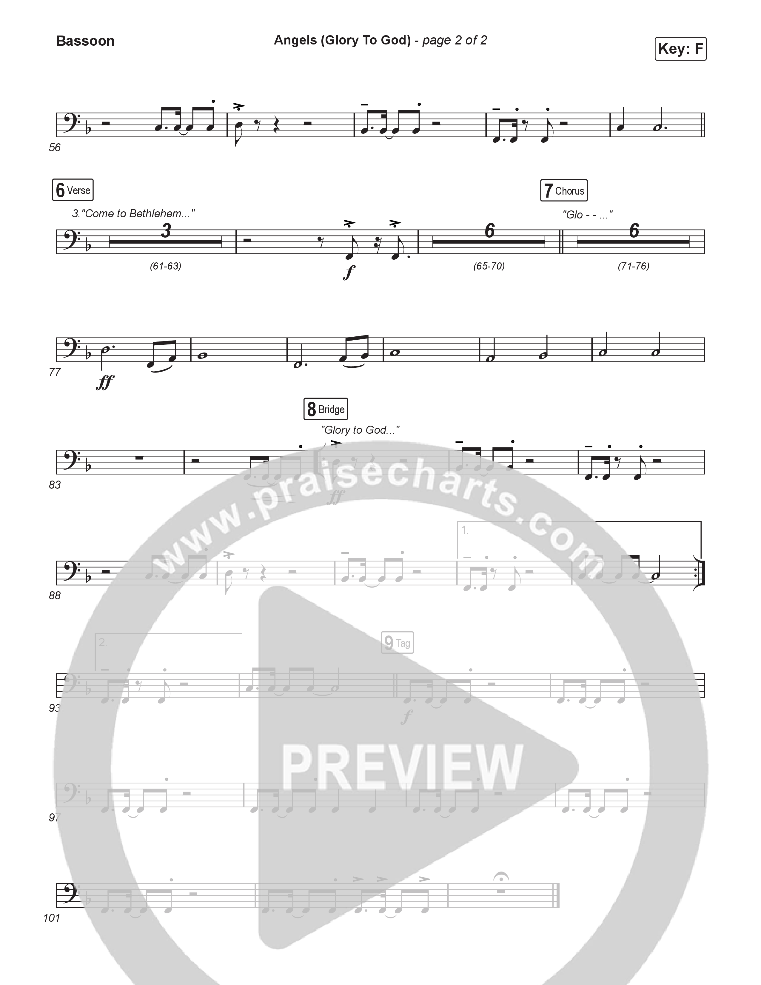 Angels (Glory To God) (Unison/2-Part) Bassoon (Phil Wickham / Arr. Luke Gambill)