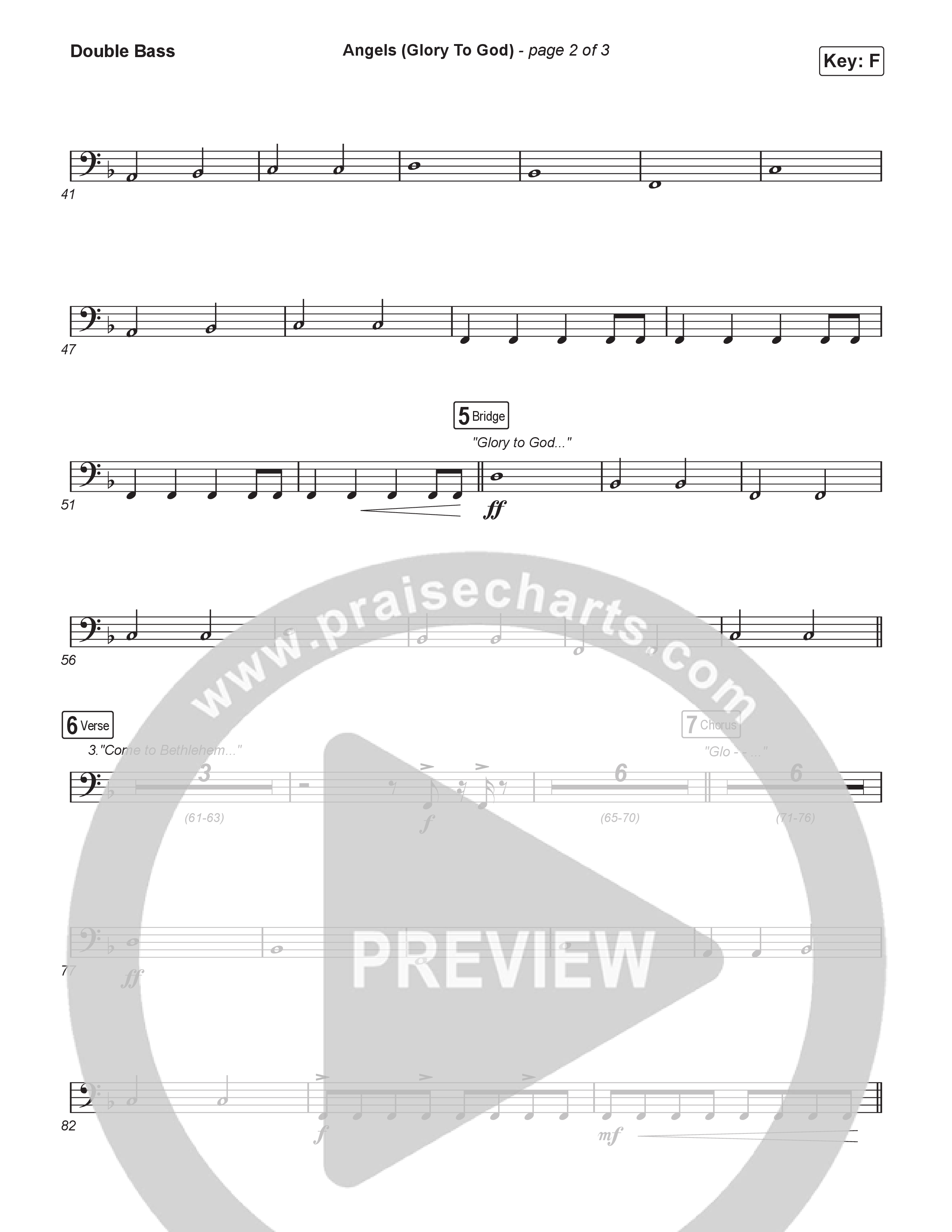 Angels (Glory To God) (Unison/2-Part) Double Bass (Phil Wickham / Arr. Luke Gambill)