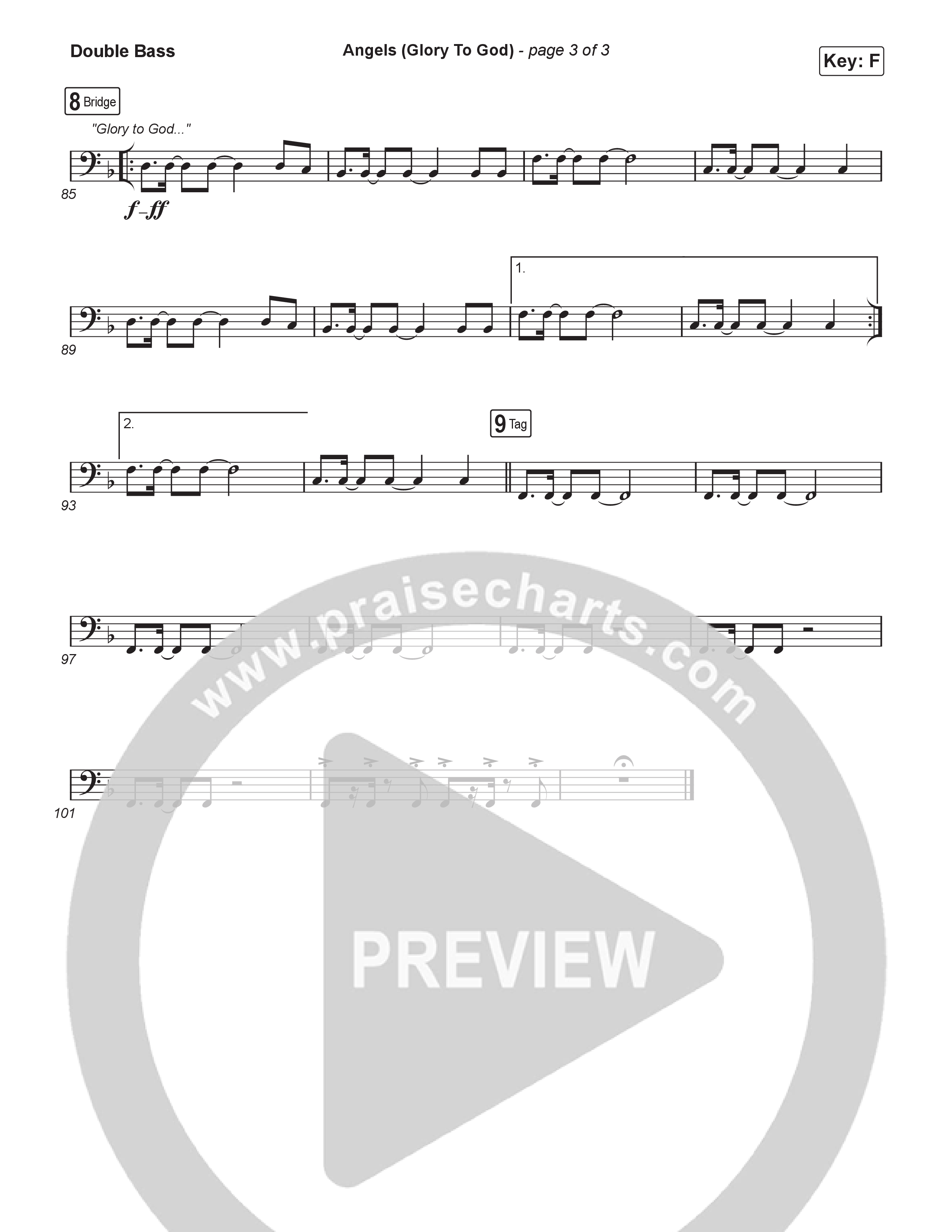 Angels (Glory To God) (Unison/2-Part) Double Bass (Phil Wickham / Arr. Luke Gambill)