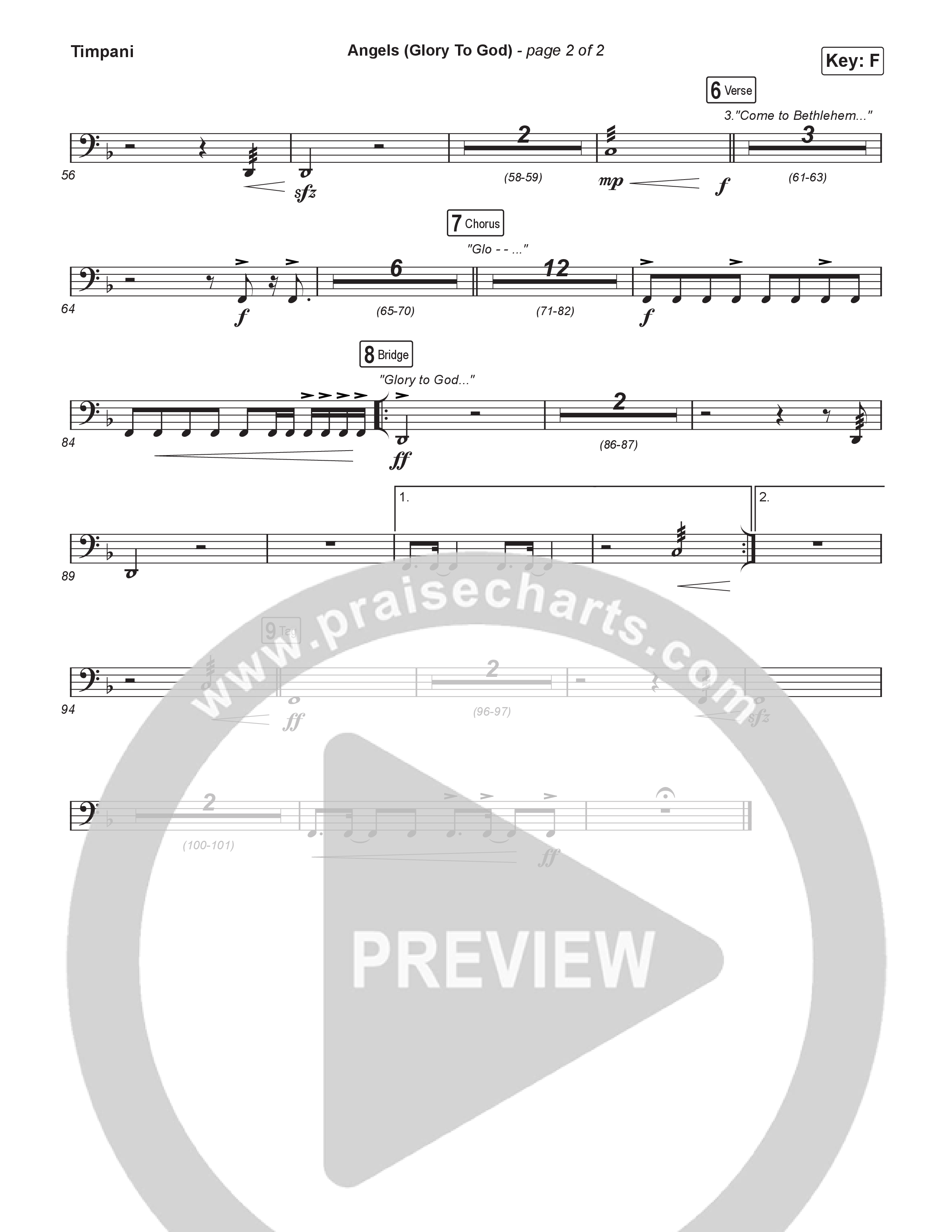 Angels (Glory To God) (Unison/2-Part) Timpani (Phil Wickham / Arr. Luke Gambill)