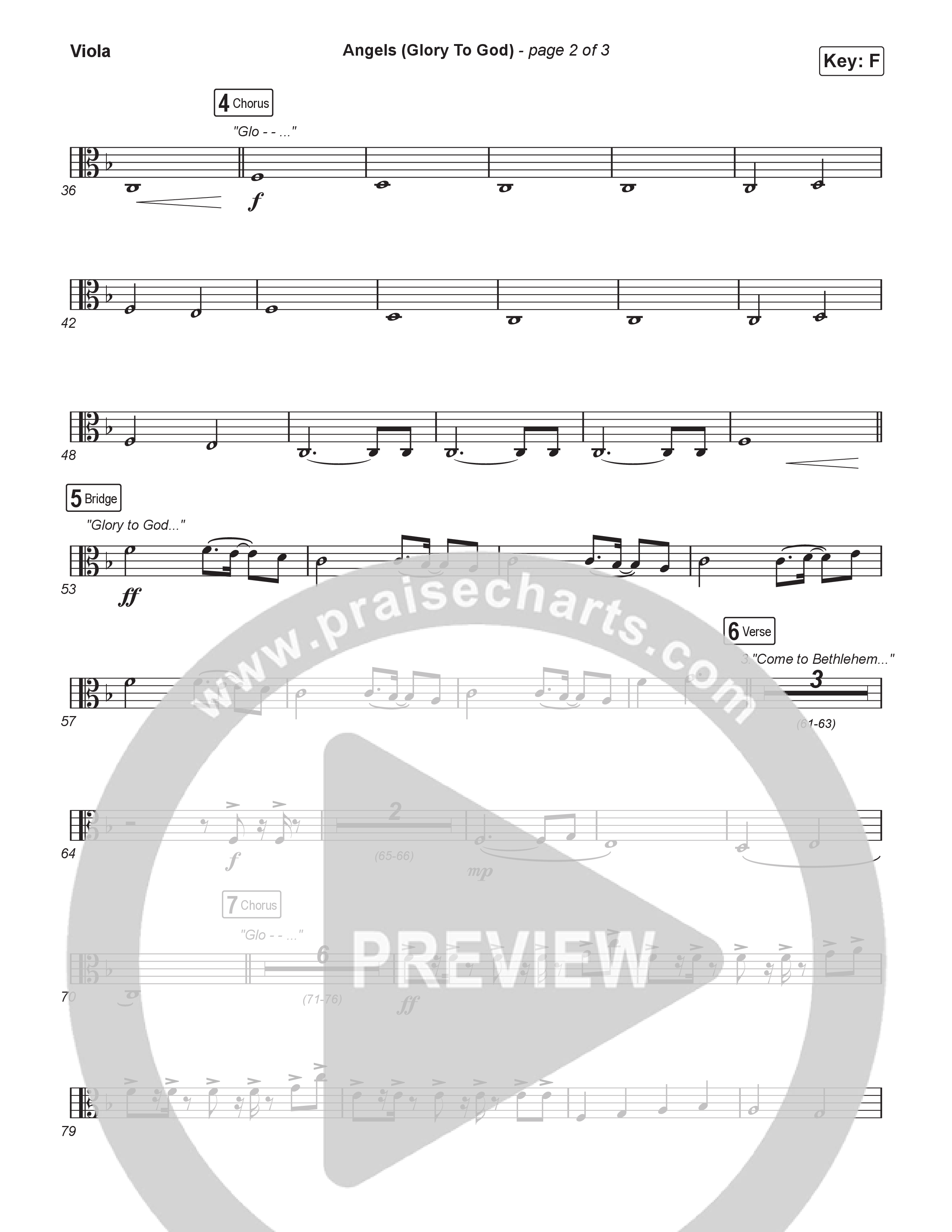 Angels (Glory To God) (Unison/2-Part) Viola (Phil Wickham / Arr. Luke Gambill)