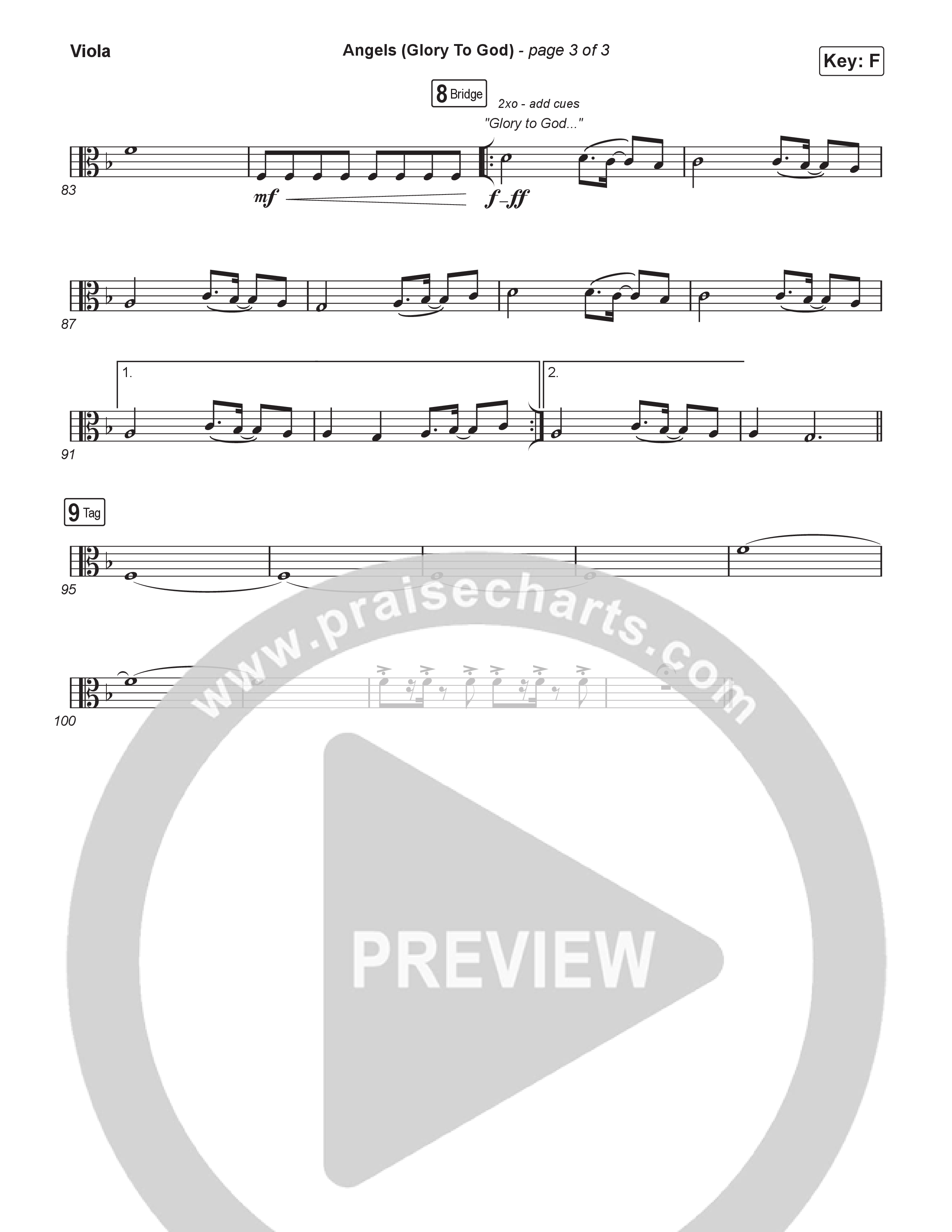 Angels (Glory To God) (Unison/2-Part) Viola (Phil Wickham / Arr. Luke Gambill)