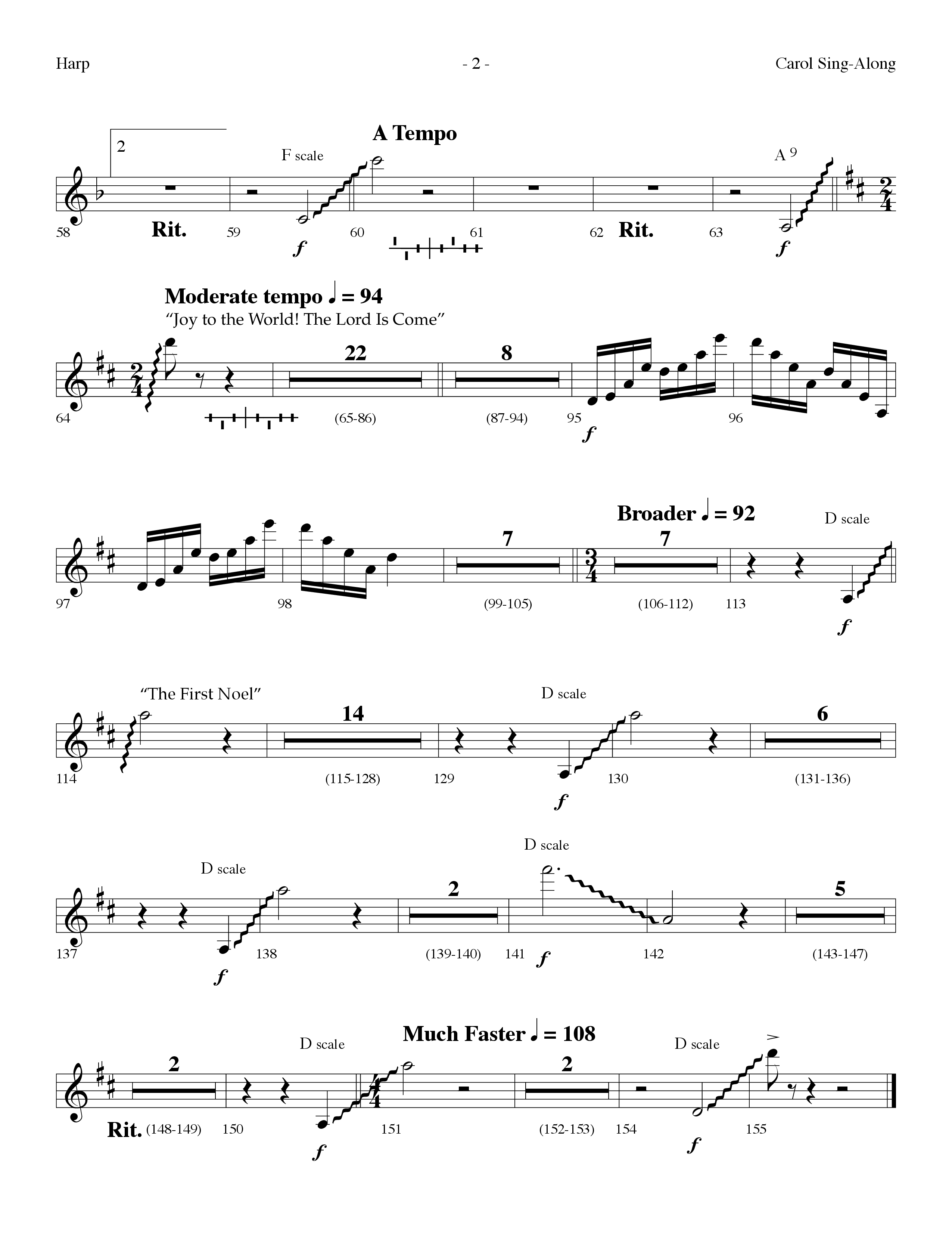 Carol Sing-Along (Choral Anthem SATB) Harp (Lifeway Choral / Arr. Dennis Allen)