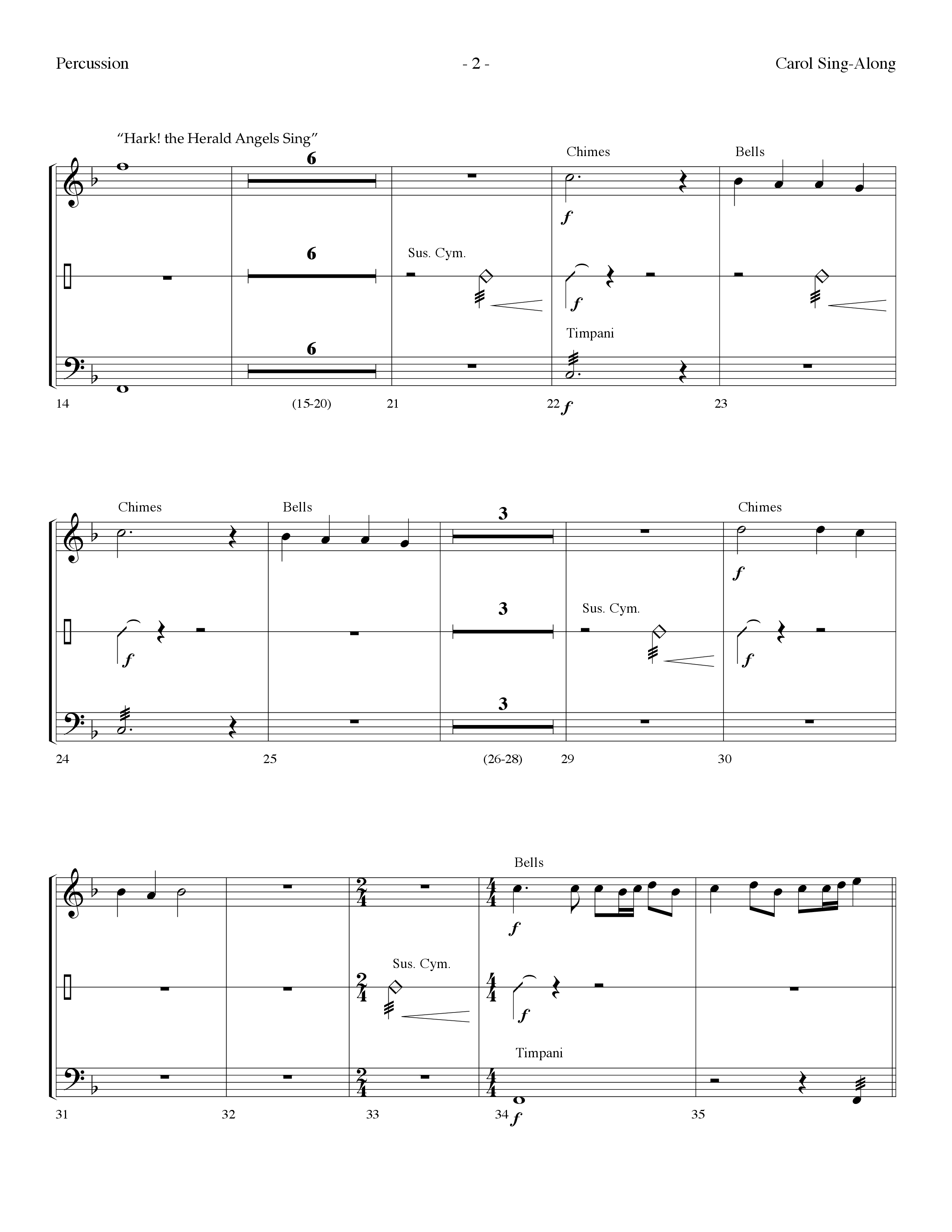 Carol Sing-Along (Choral Anthem SATB) Percussion (Lifeway Choral / Arr. Dennis Allen)