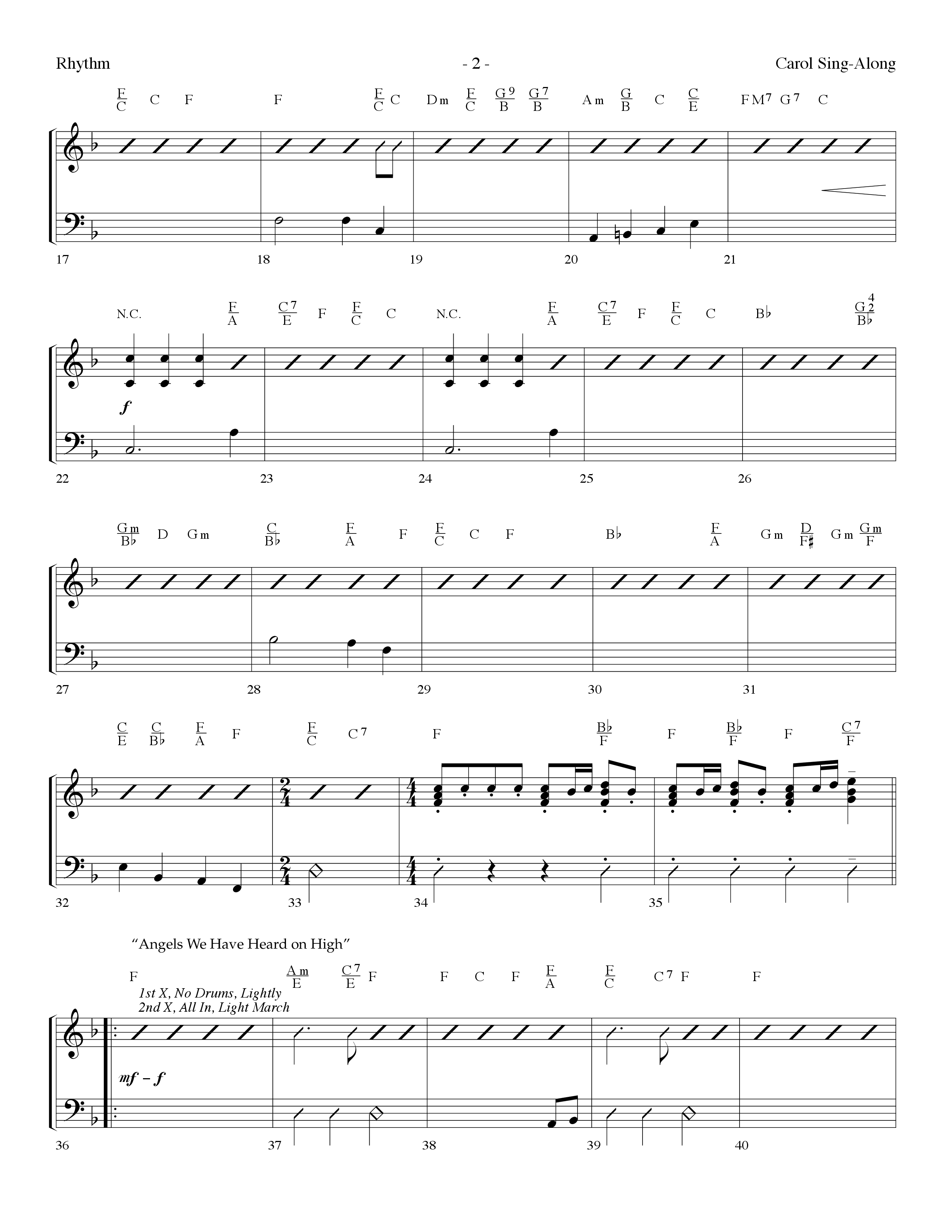 Carol Sing-Along (Choral Anthem SATB) Rhythm Chart (Lifeway Choral / Arr. Dennis Allen)
