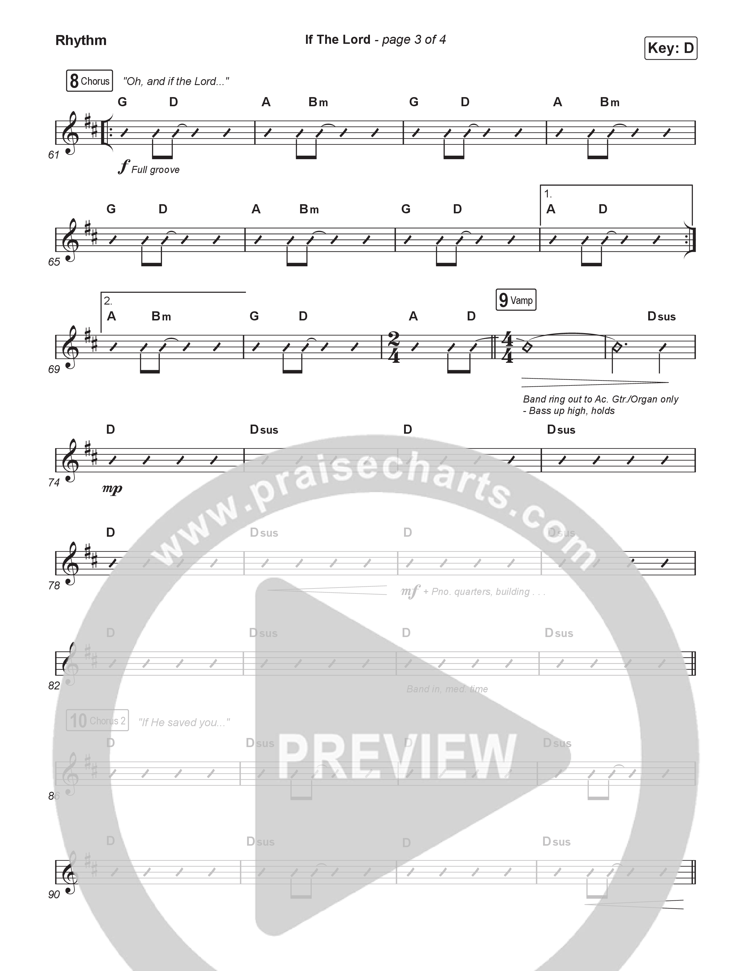 If The Lord (Choral Anthem SATB) Rhythm Pack (Bethel Music / Zahriya Zachary / Arr. Luke Gambill)