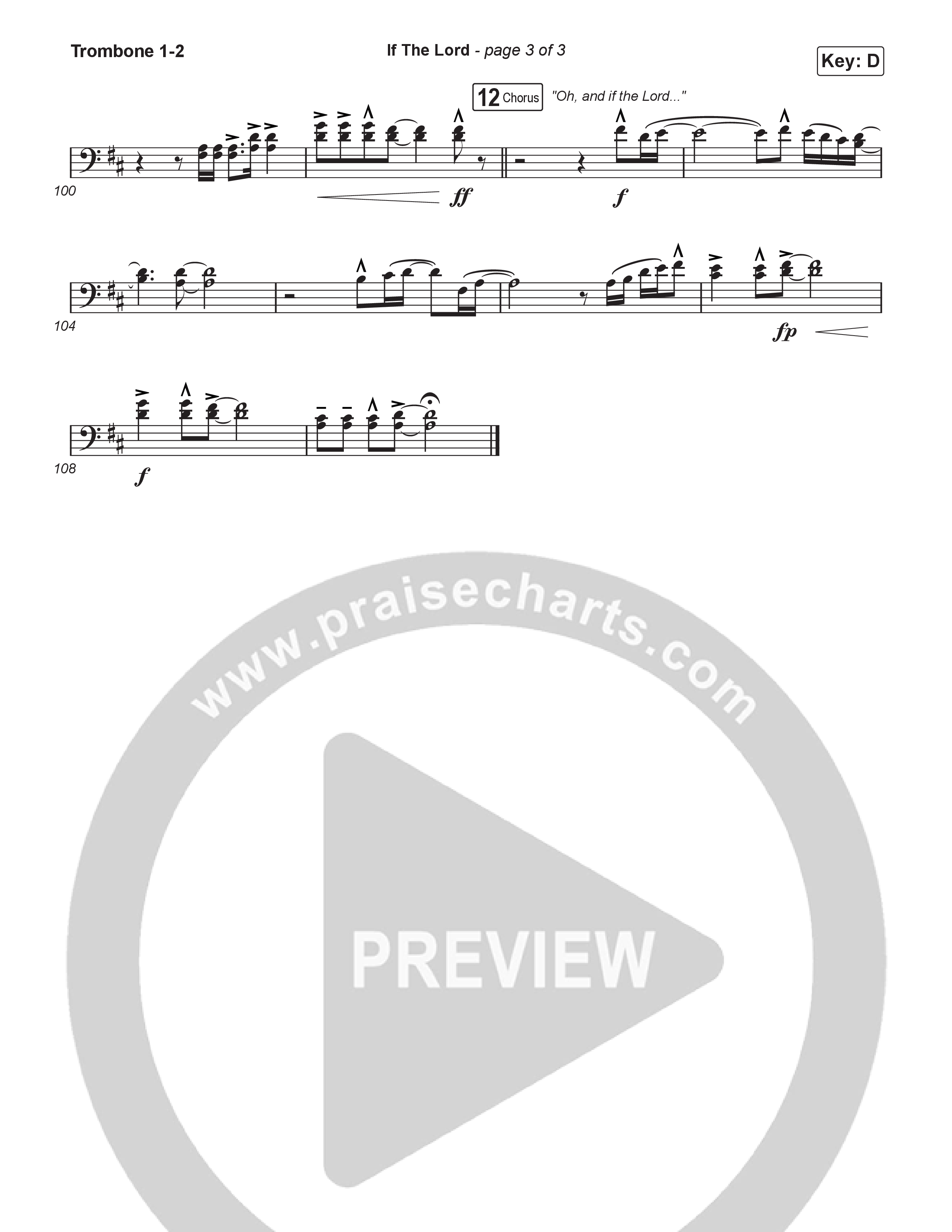 If The Lord (Worship Choir/SAB) Trombone 1/2 (Bethel Music / Zahriya Zachary / Arr. Luke Gambill)