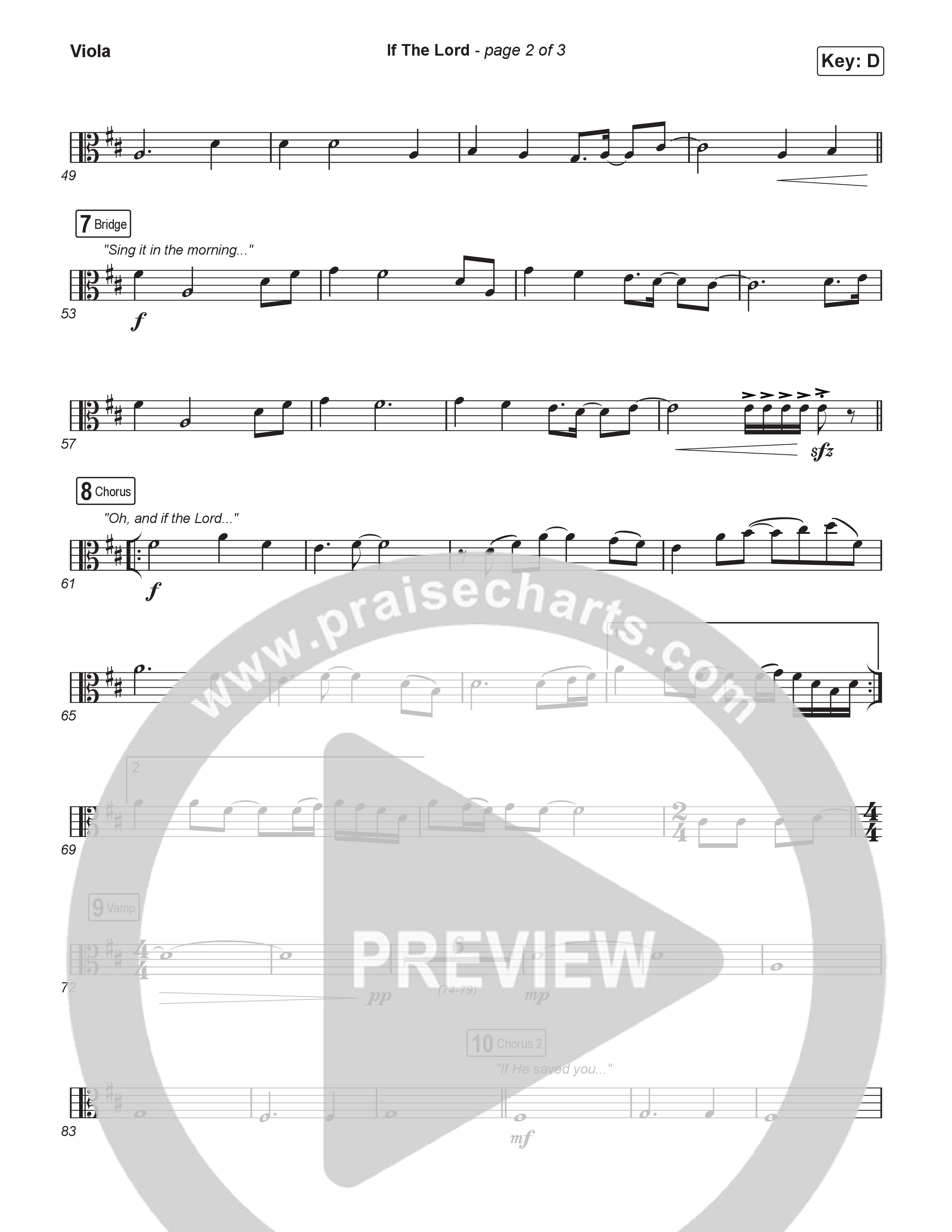 If The Lord (Worship Choir/SAB) Viola (Bethel Music / Zahriya Zachary / Arr. Luke Gambill)