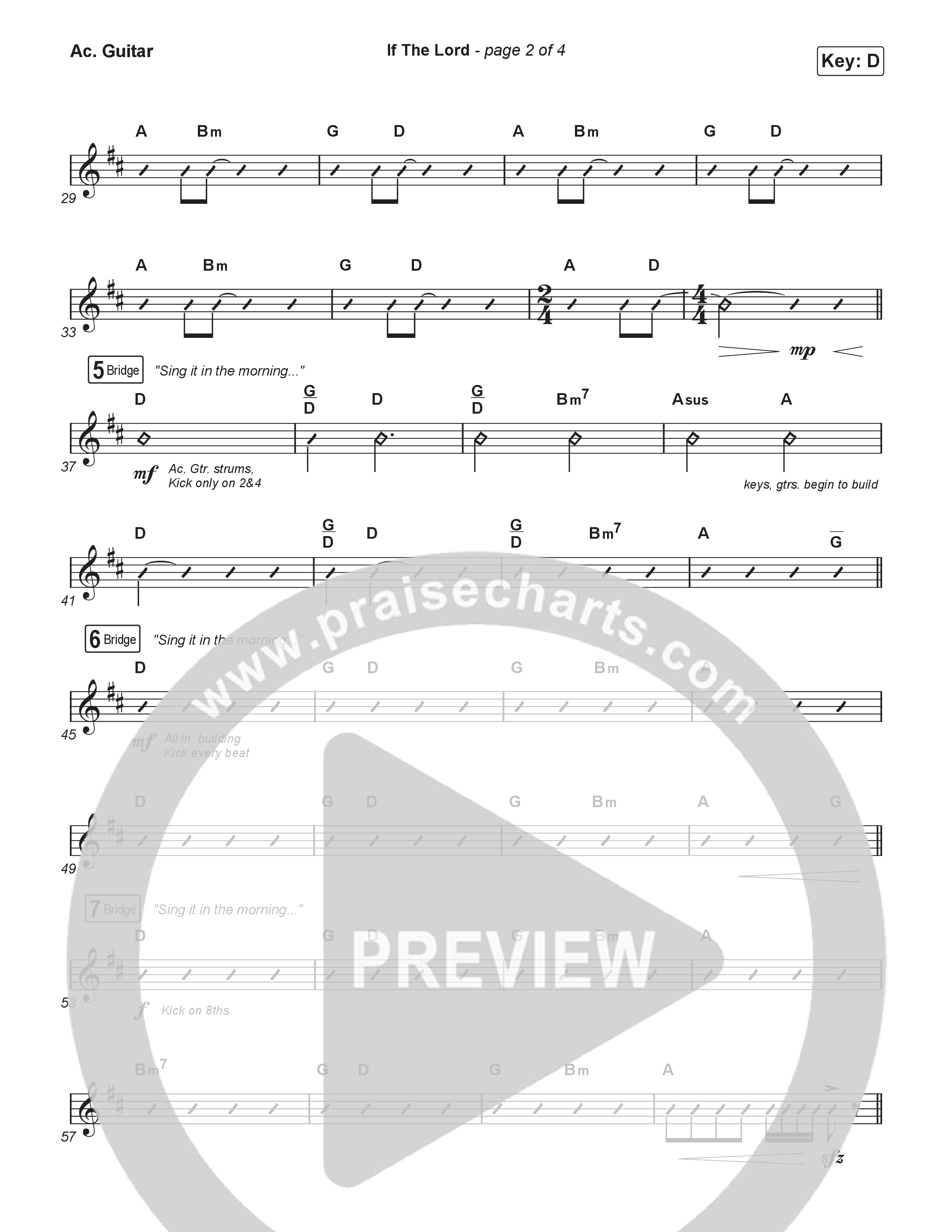 If The Lord (Unison/2-Part) Acoustic Guitar (Bethel Music / Zahriya Zachary / Arr. Luke Gambill)