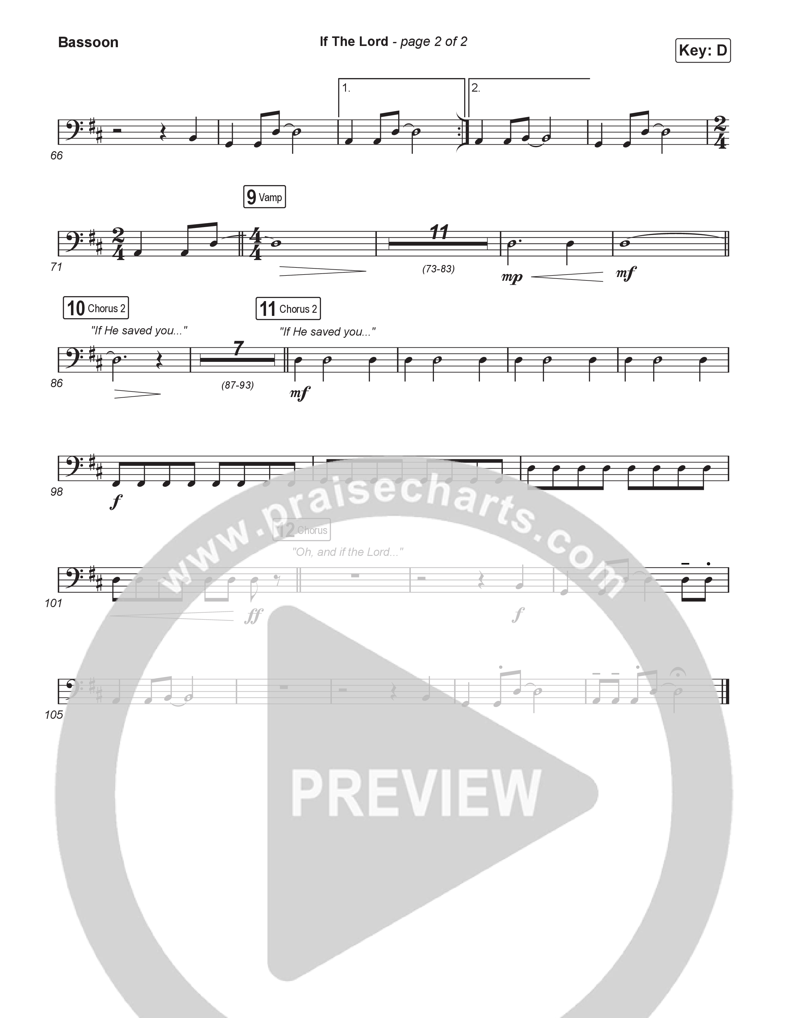 If The Lord (Sing It Now) Bassoon (Bethel Music / Zahriya Zachary / Arr. Luke Gambill)