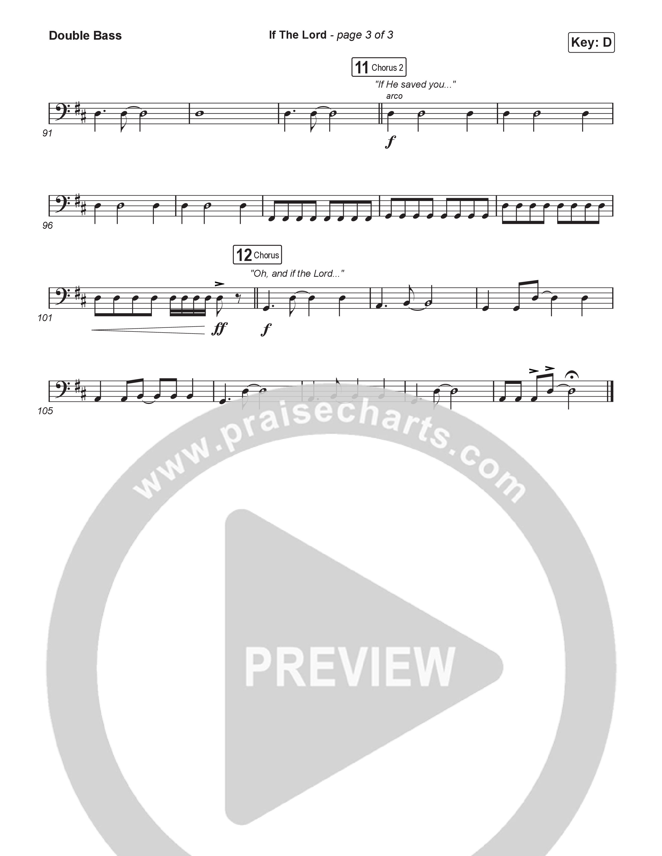 If The Lord (Sing It Now) Double Bass (Bethel Music / Zahriya Zachary / Arr. Luke Gambill)