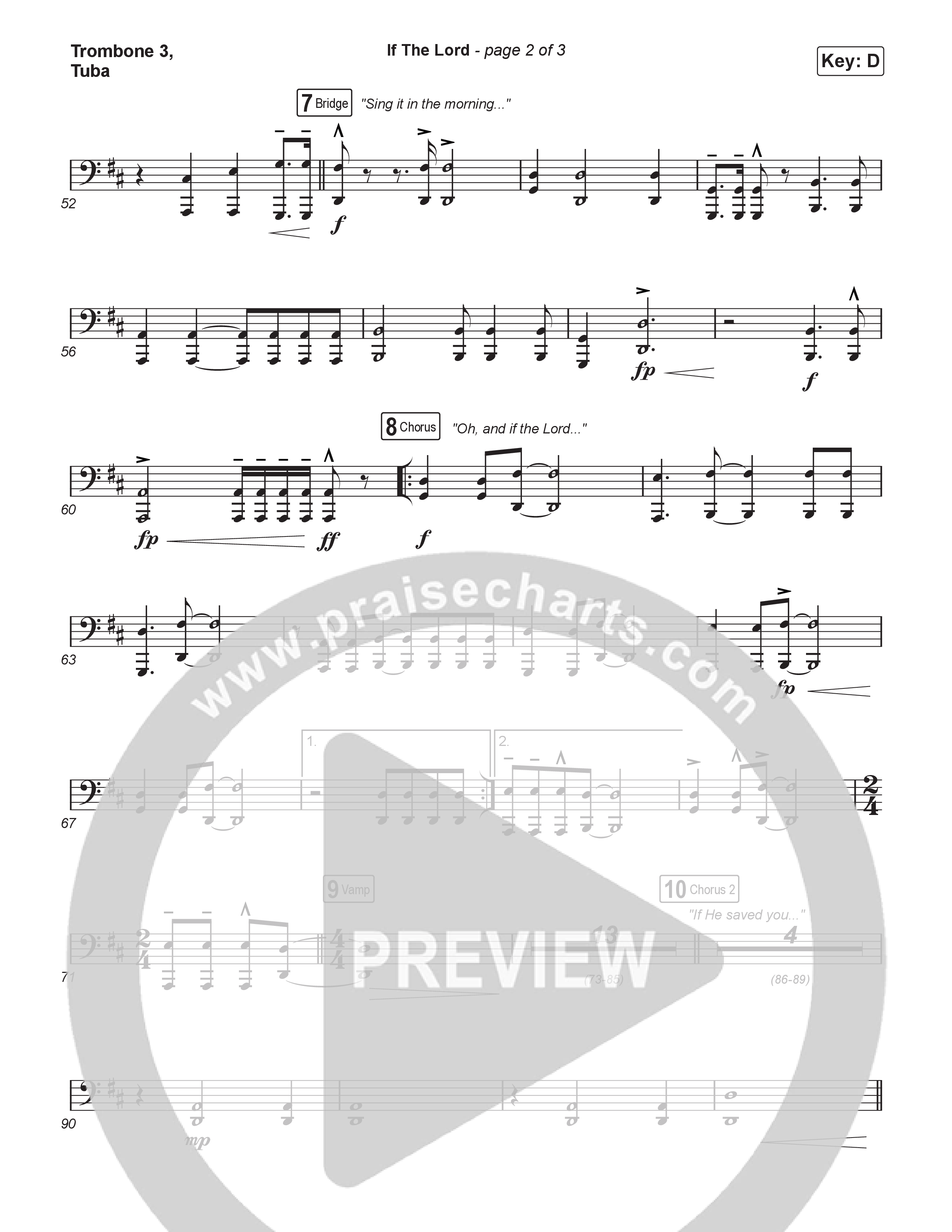 If The Lord (Sing It Now) Trombone 3/Tuba (Bethel Music / Zahriya Zachary / Arr. Luke Gambill)