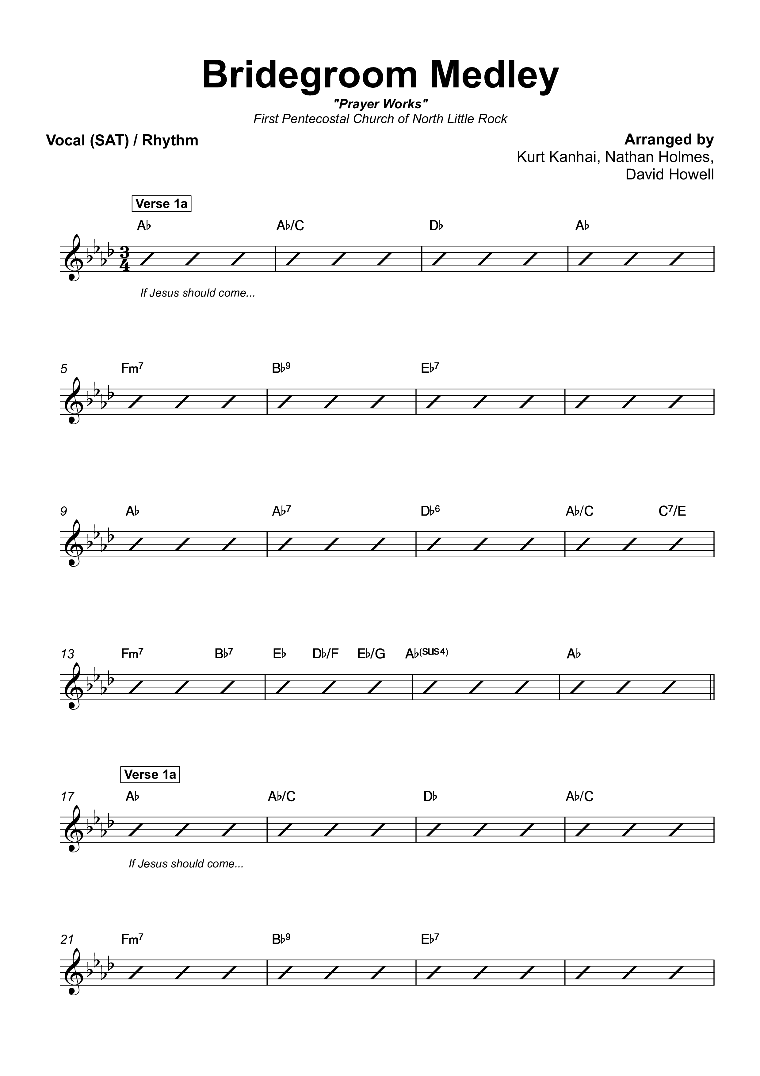 Bridegroom Medley Rhythm/Vocal (First Pentecostal Church North Little Rock)